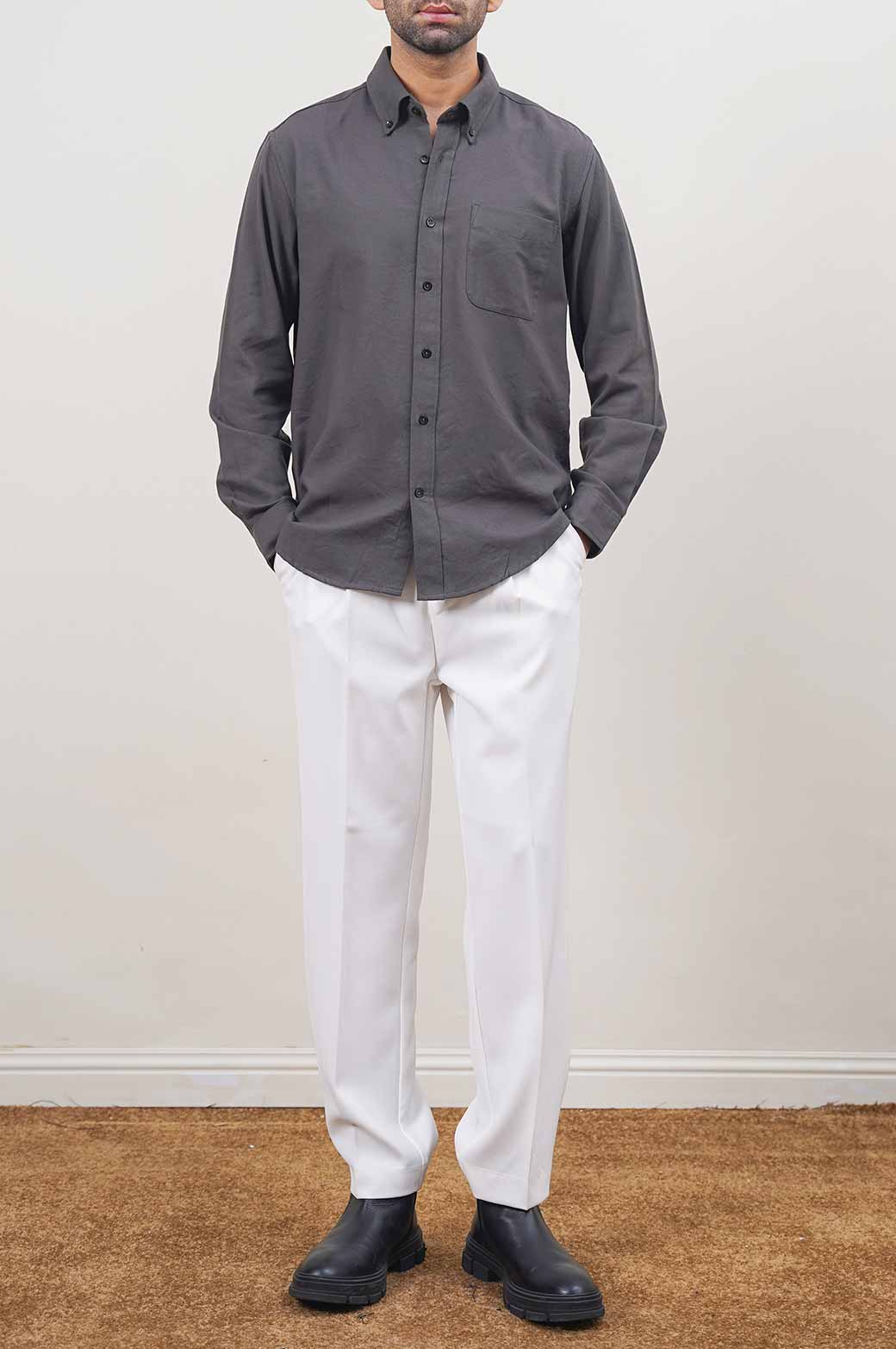 DARK GREY OXFORD SHIRT