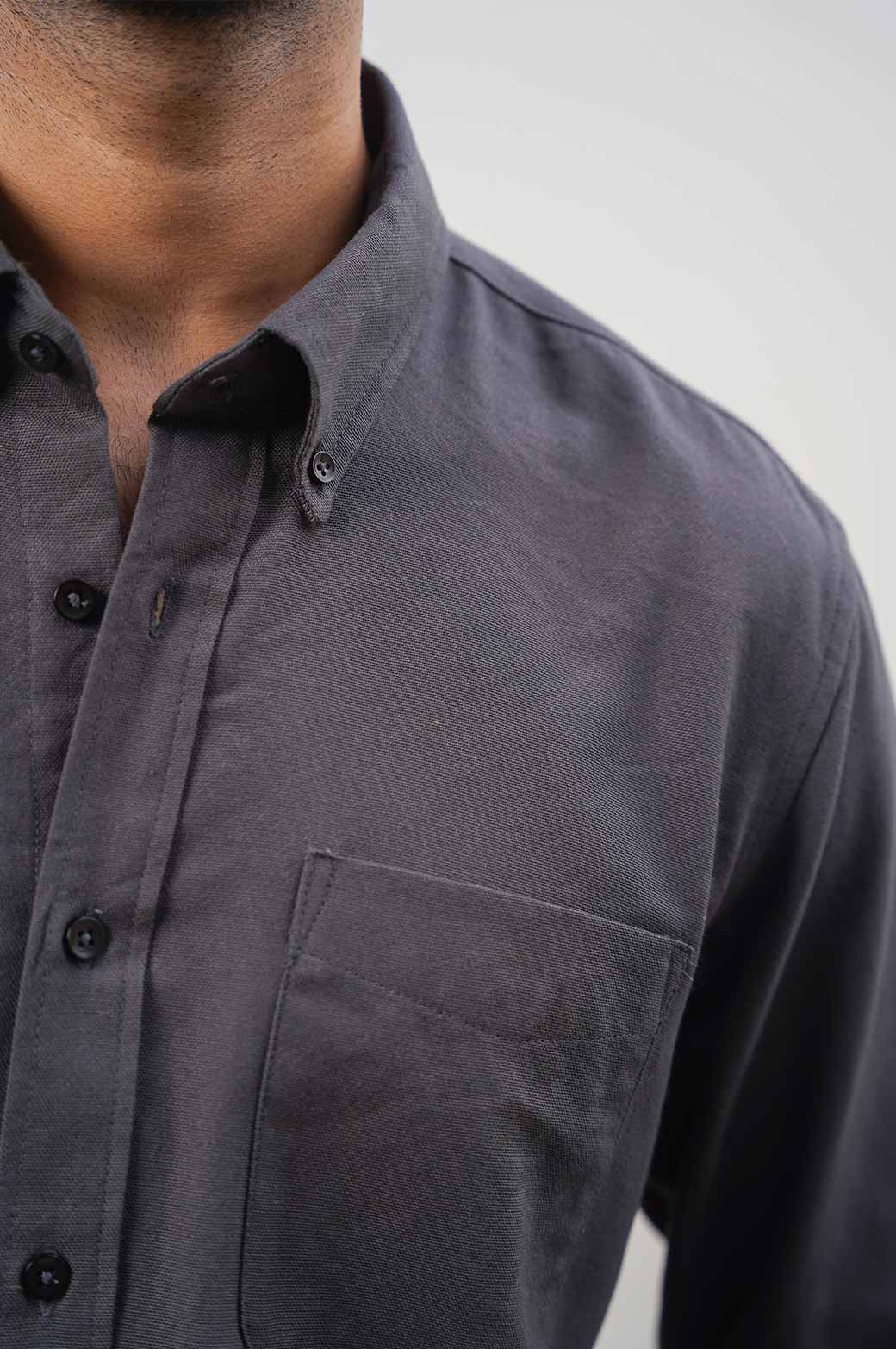 DARK GREY OXFORD SHIRT