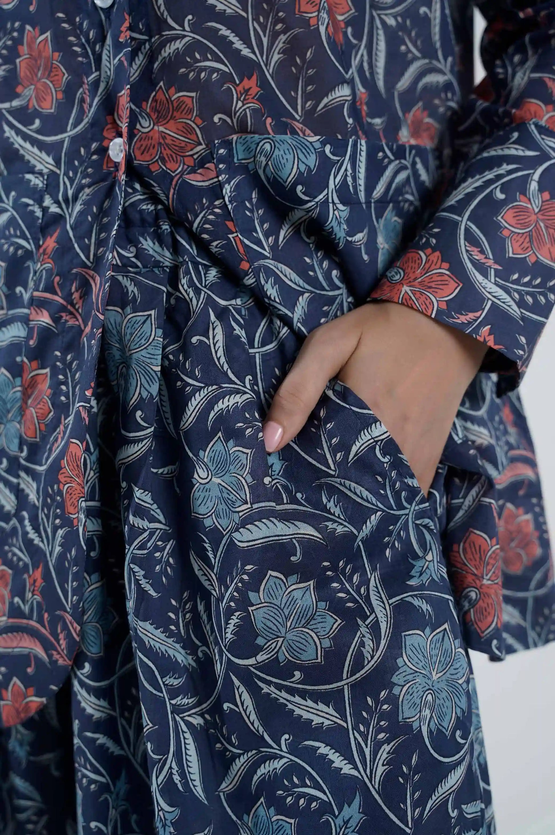 BLUE FLORAL PRINTED SET
