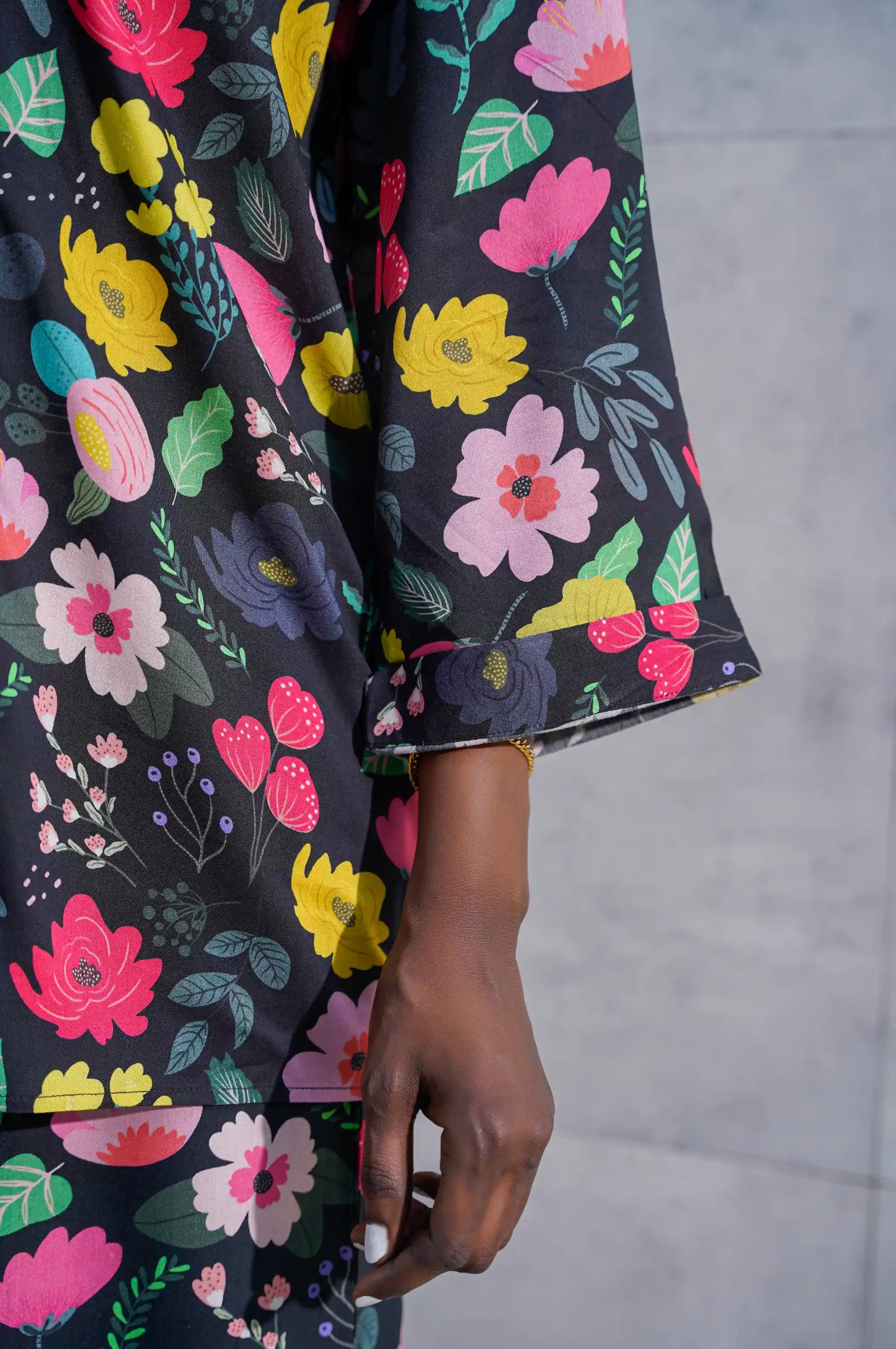 Black Floral Printed Shirt