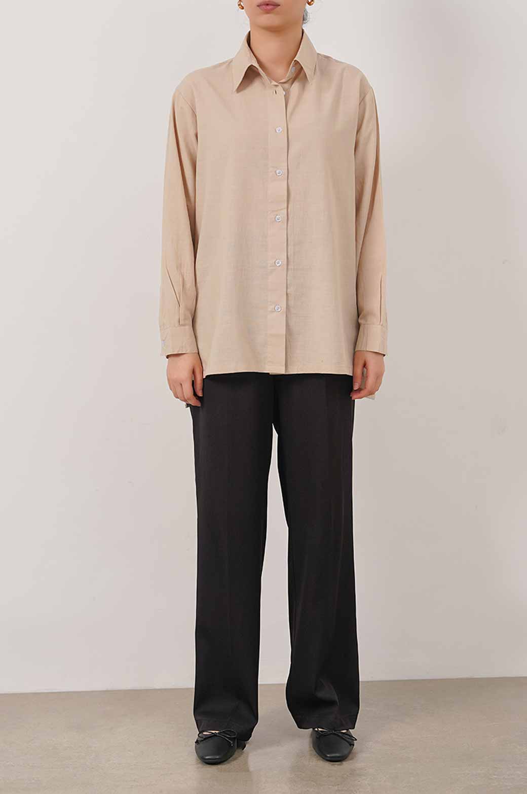 BEIGE BUTTON DOWN SHIRT