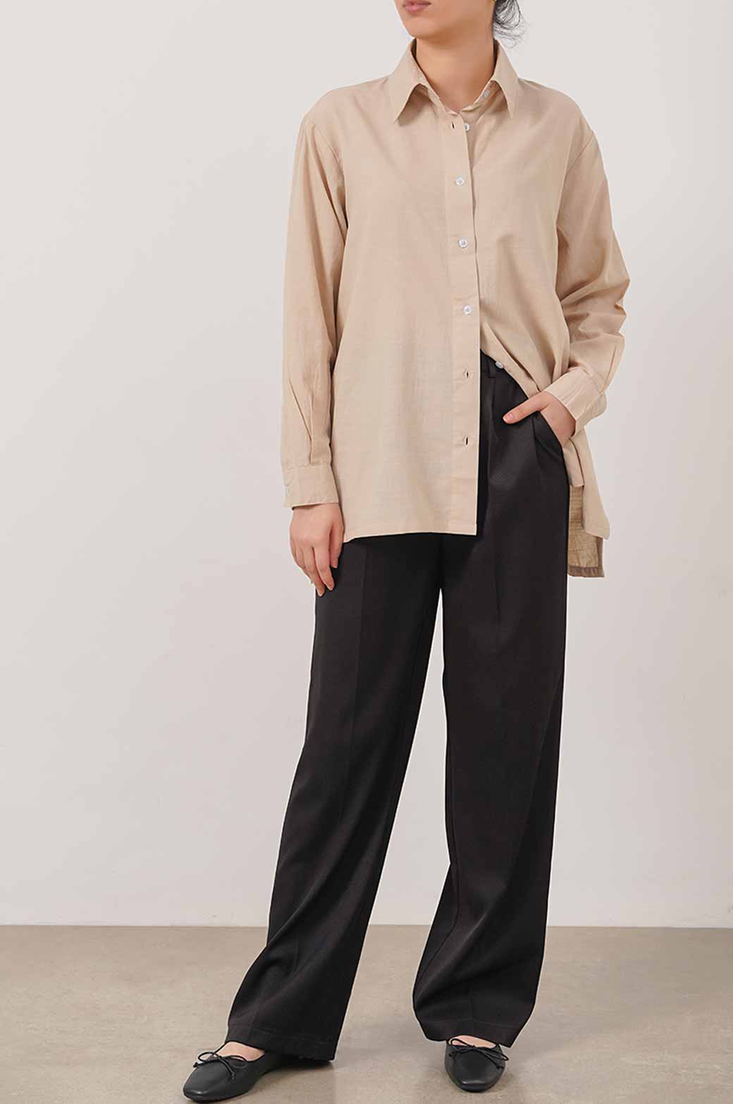 BEIGE BUTTON DOWN SHIRT