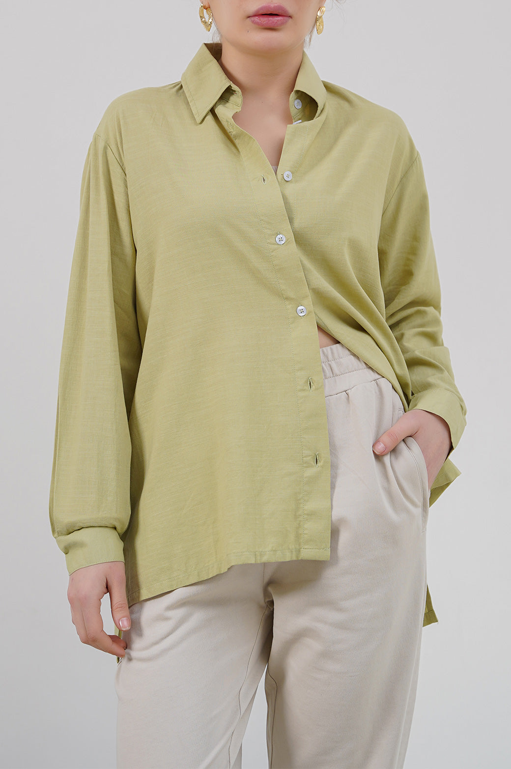 GREEN BUTTON DOWN SHIRT