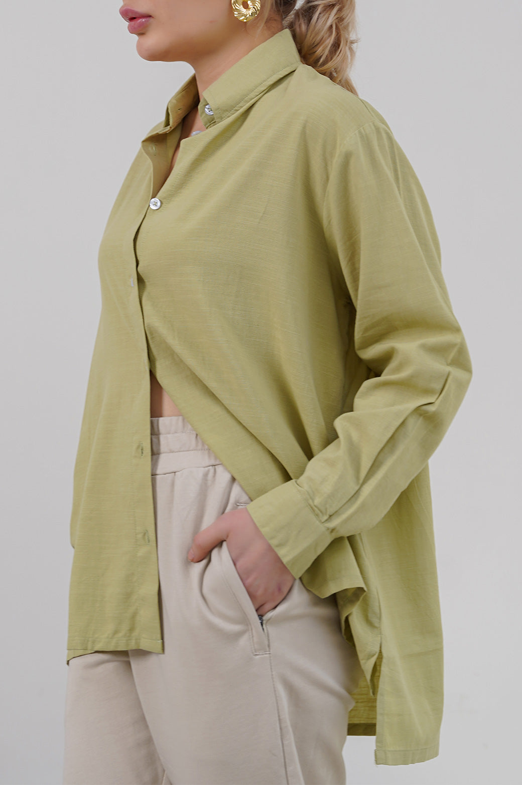 GREEN BUTTON DOWN SHIRT