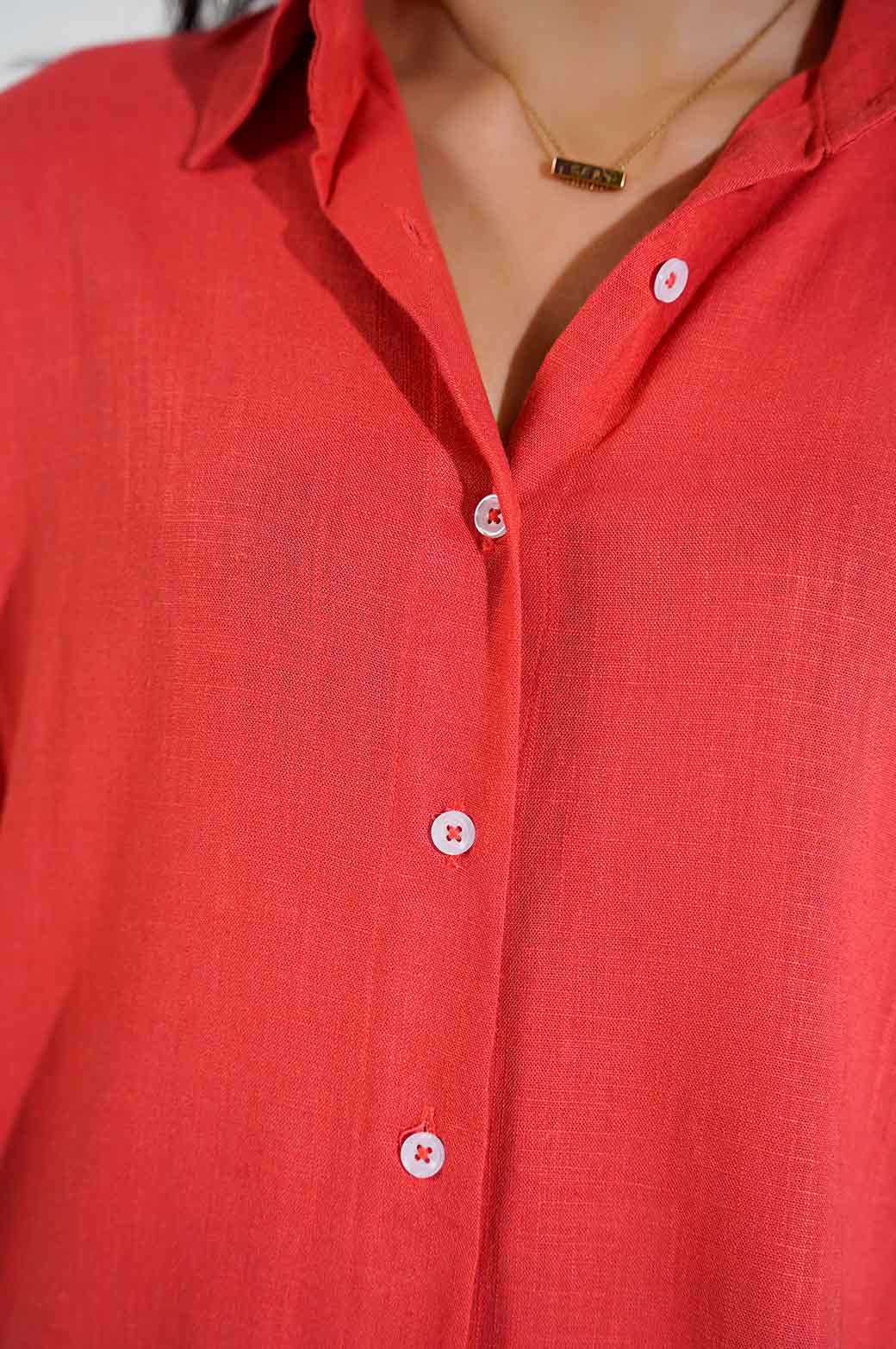 CORAL EVERYDAY BUTTON DOWN SHIRT