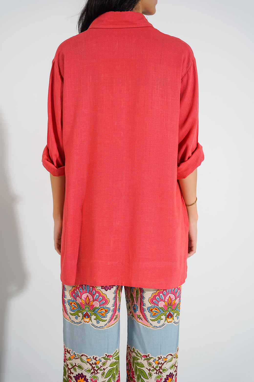 CORAL EVERYDAY BUTTON DOWN SHIRT