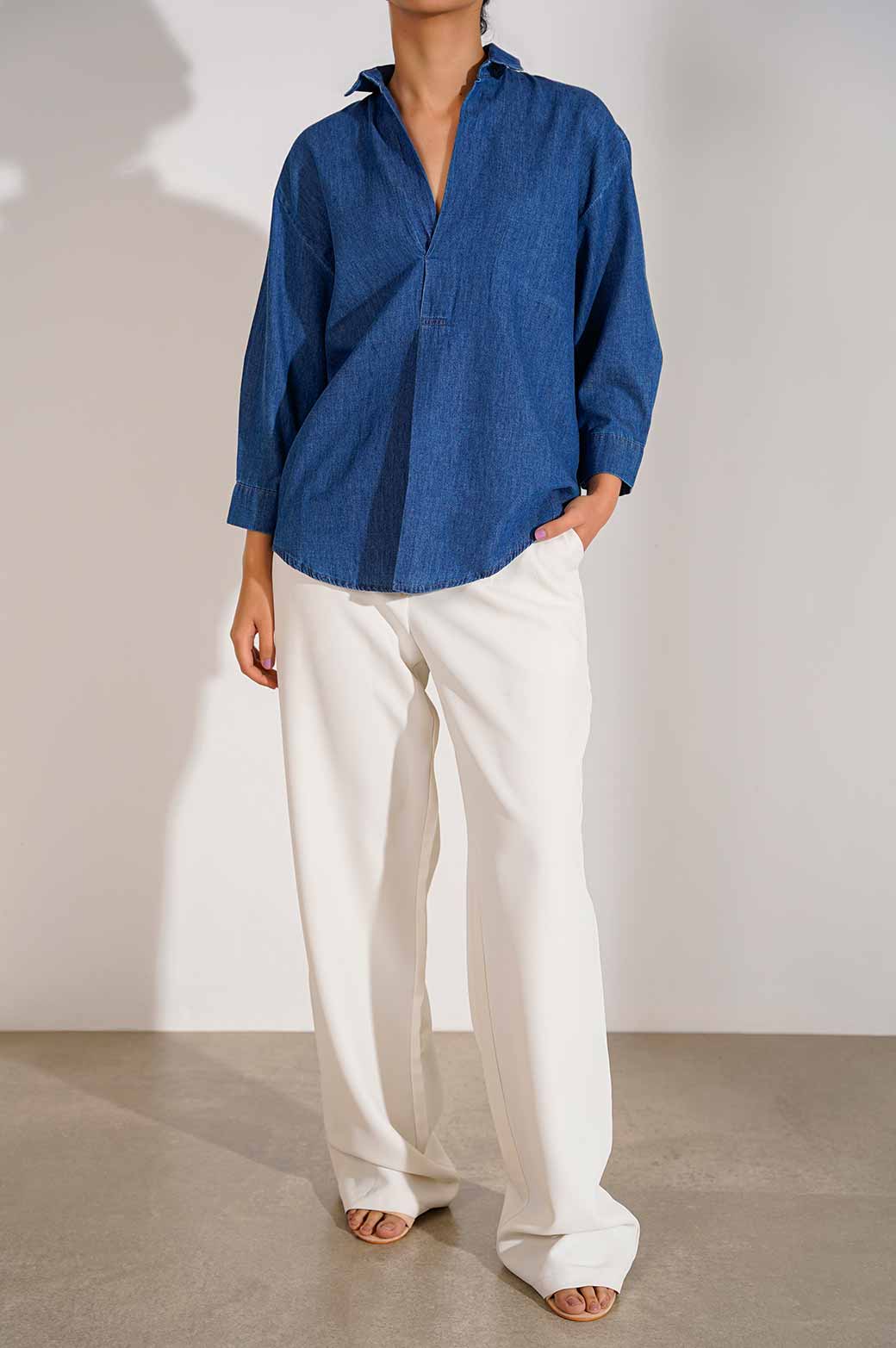 DARK BLUE DENIM SHIRT