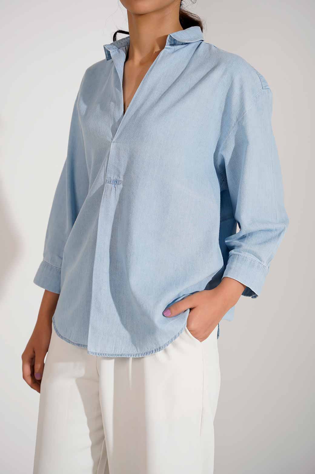 LIGHT BLUE DENIM SHIRT