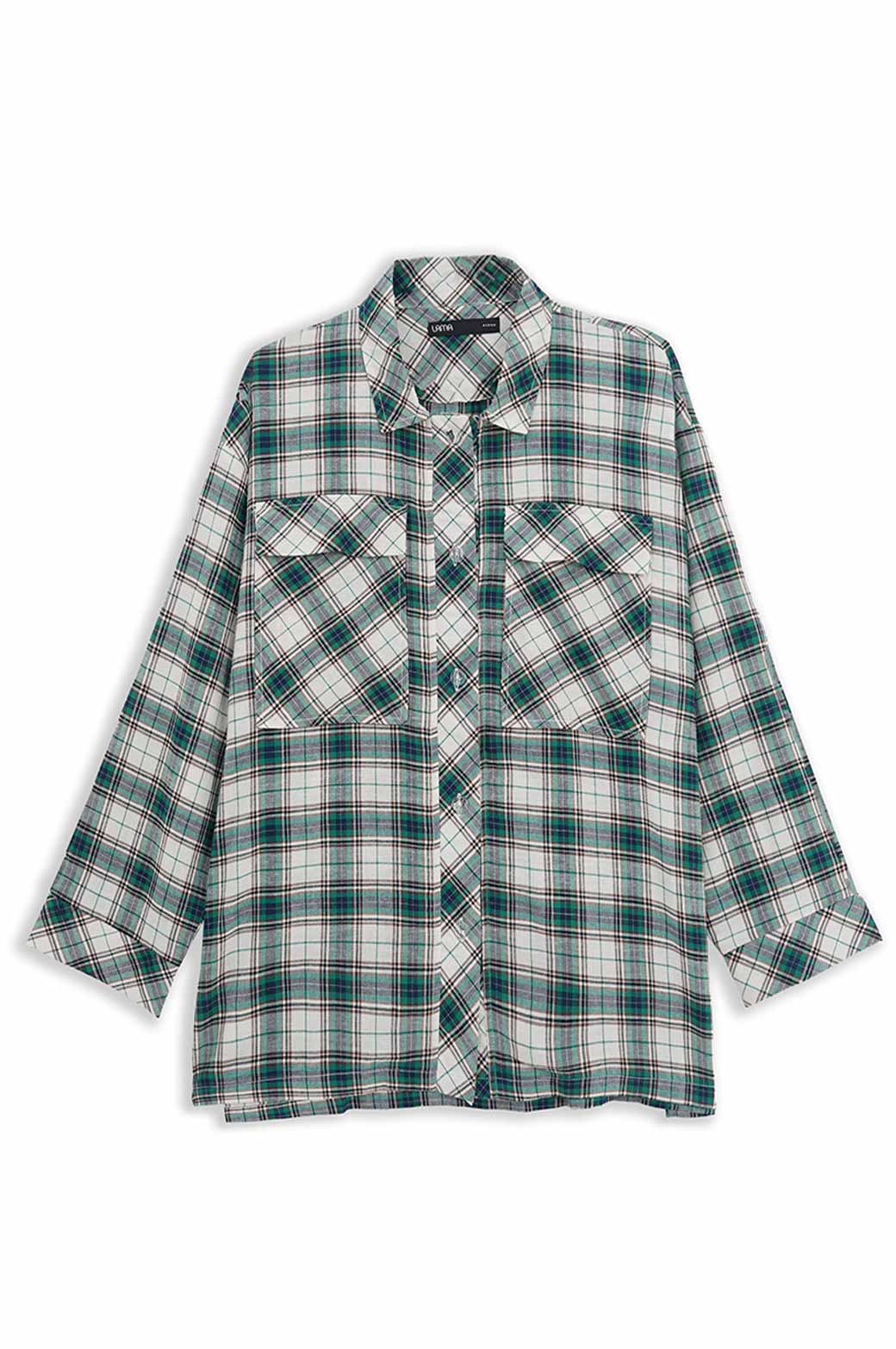 GREEN PLAID SHIRT SHACKET