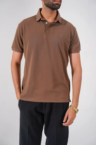 BROWN LAMA PERFORMANCE POLO