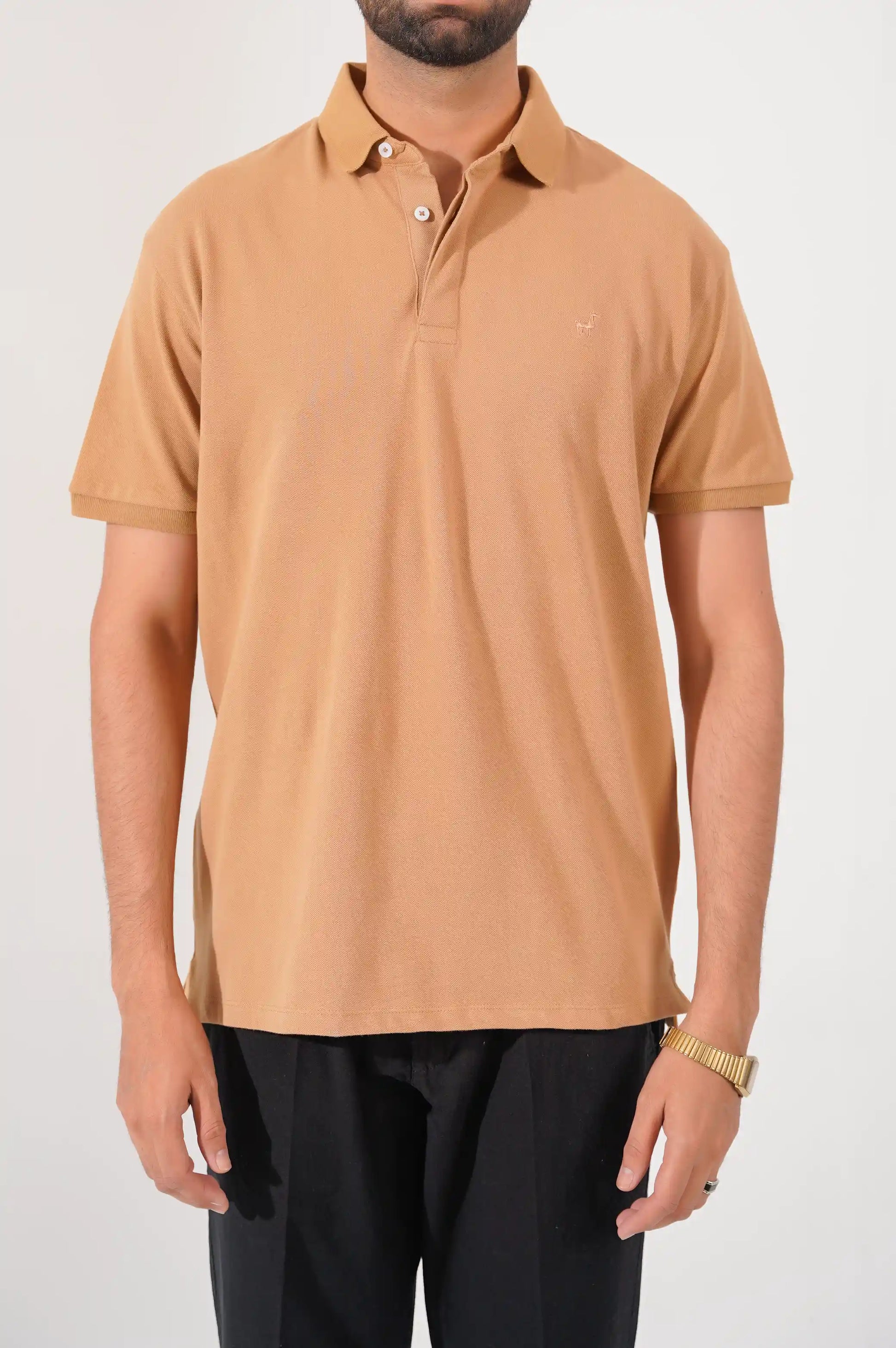 LIGHT BROWN LAMA PERFORMANCE POLO