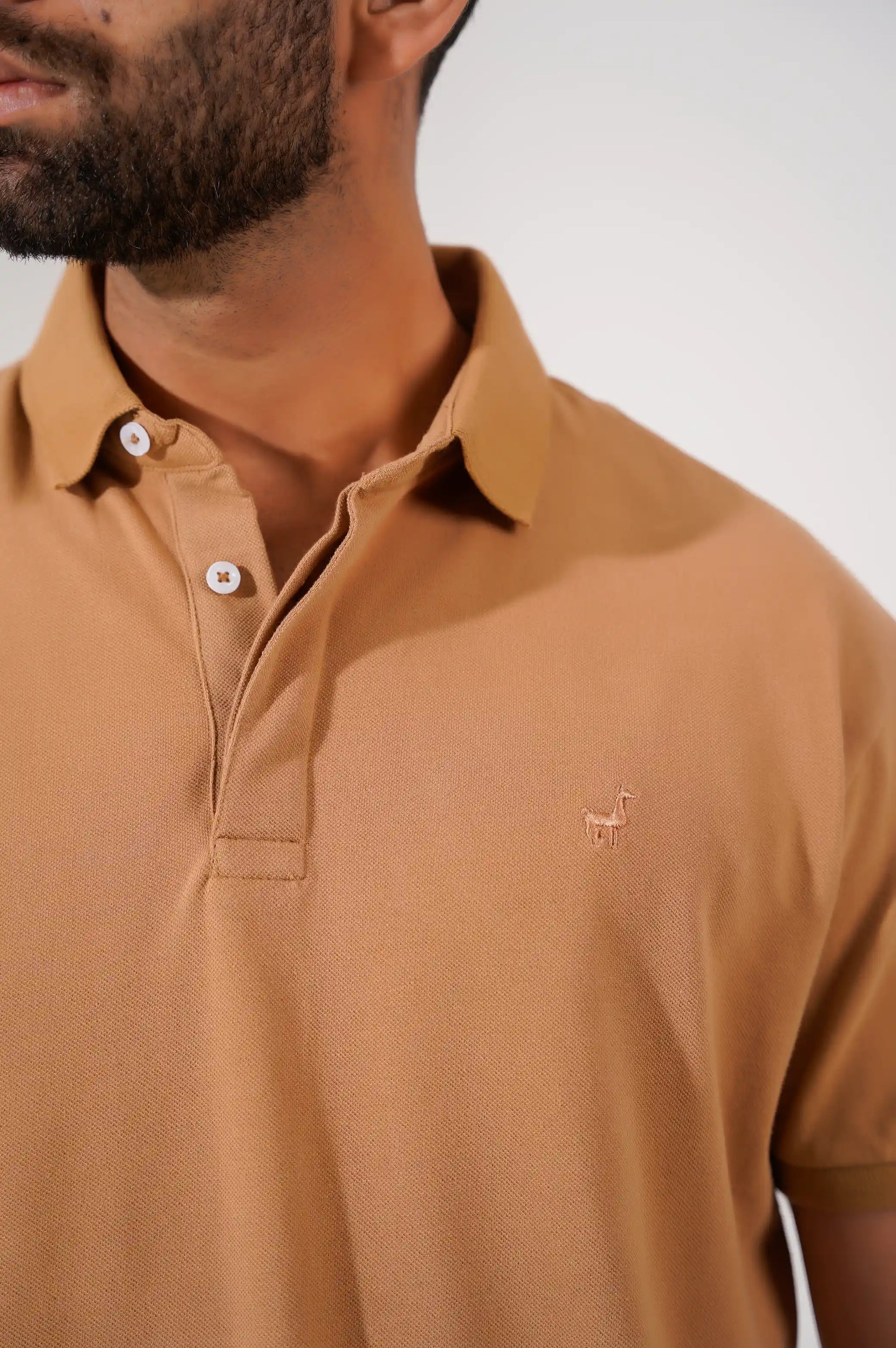 LIGHT BROWN LAMA PERFORMANCE POLO