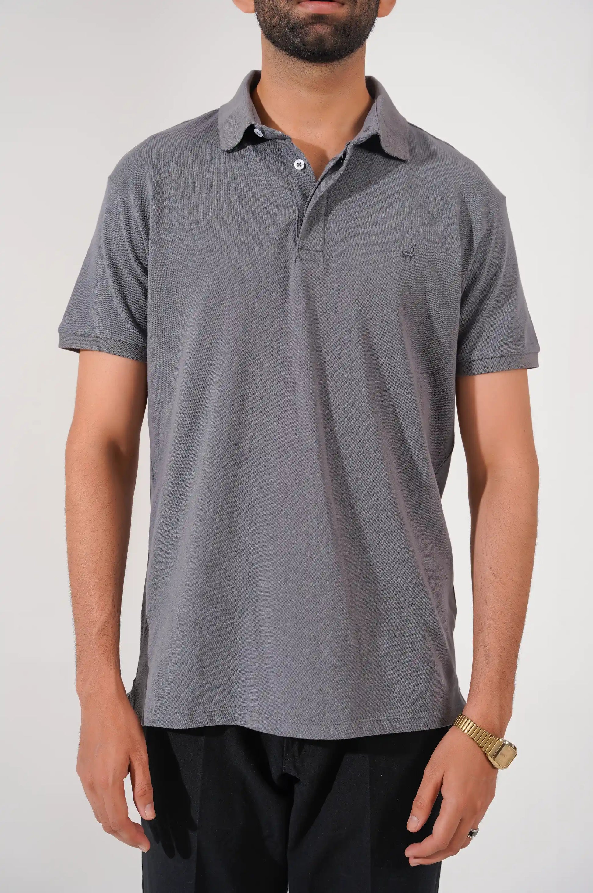 LIGHT GREY LAMA PERFORMANCE POLO