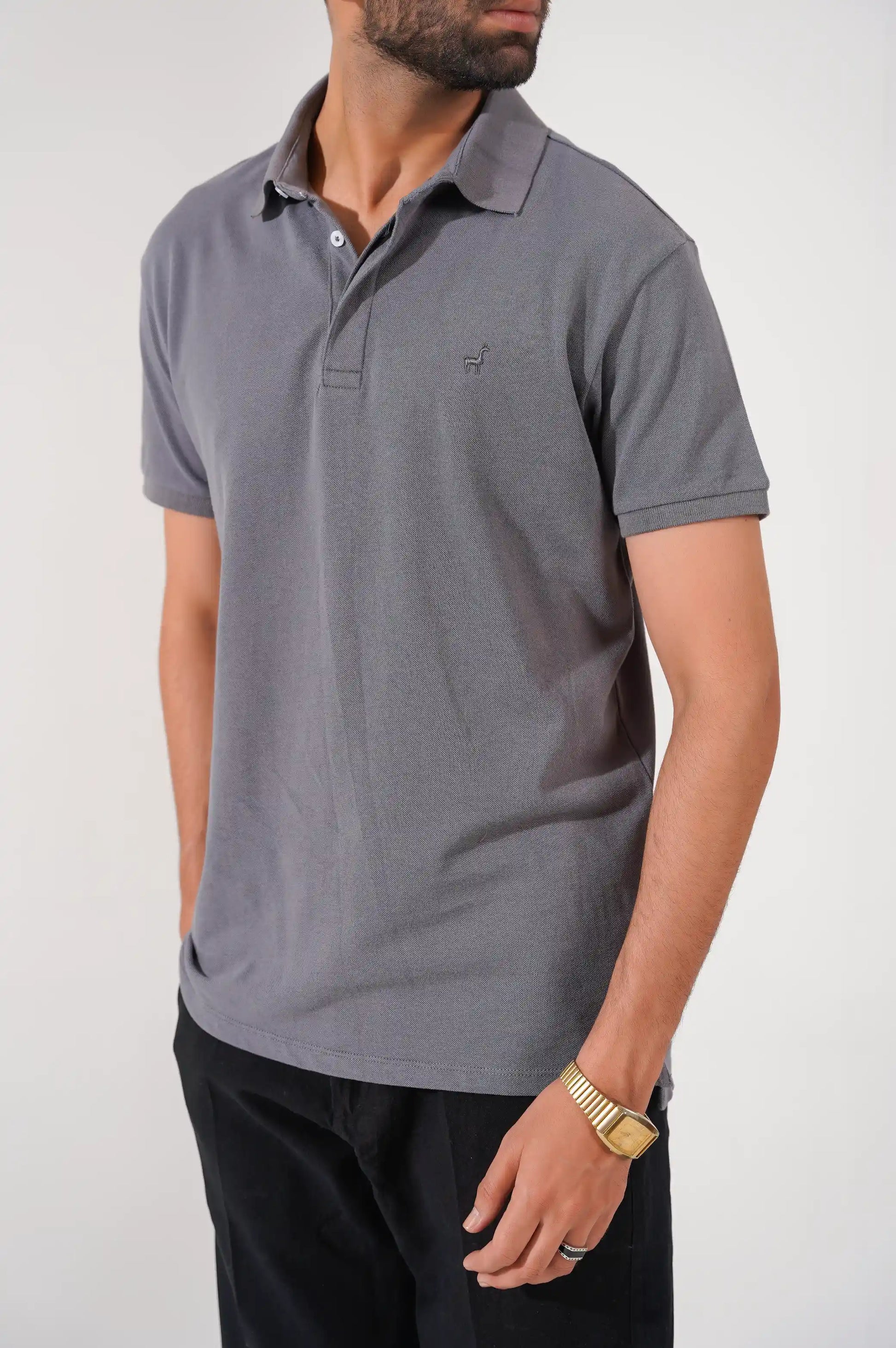 LIGHT GREY LAMA PERFORMANCE POLO