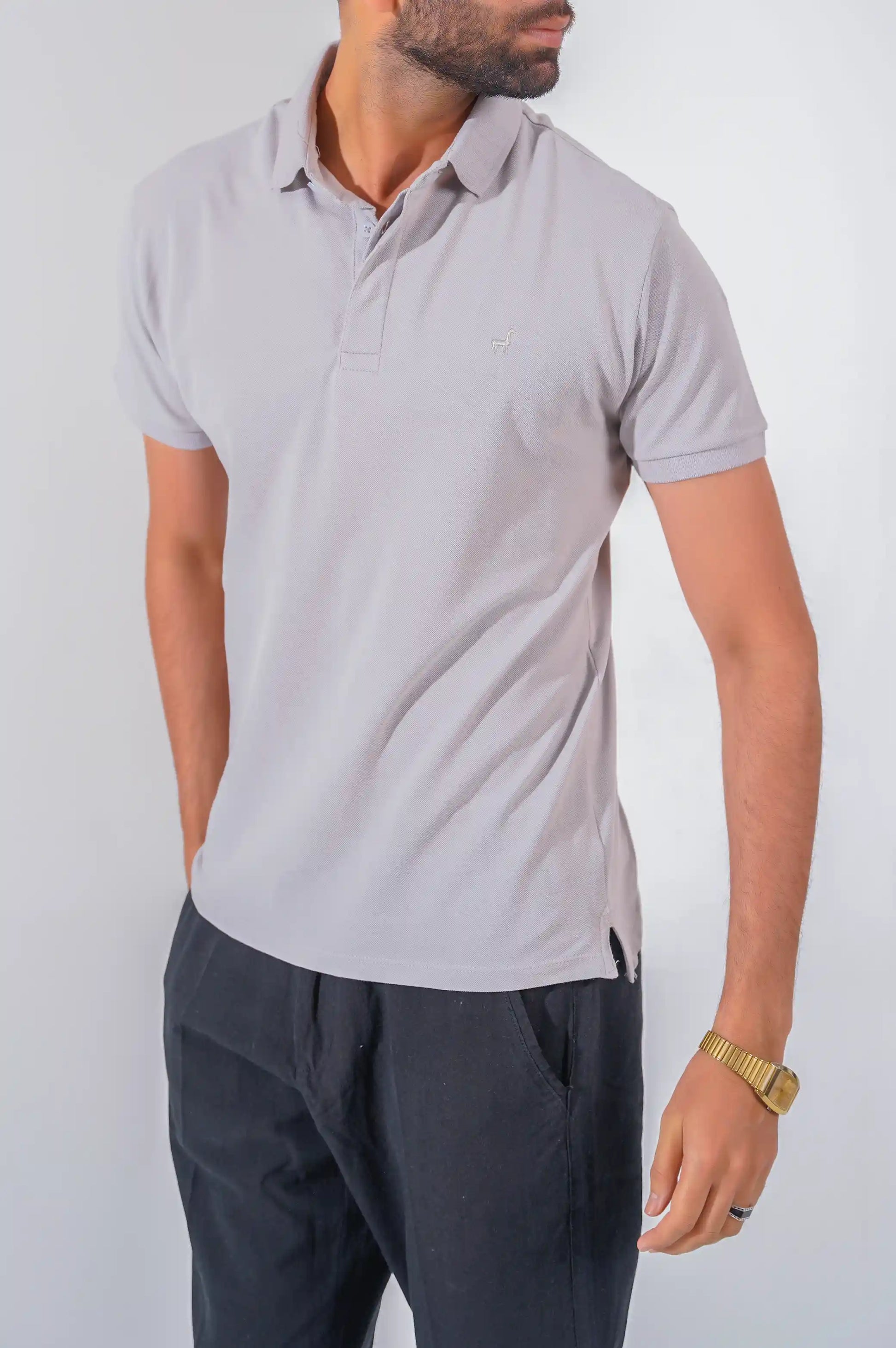SLATE GREY LAMA PERFORMANCE POLO
