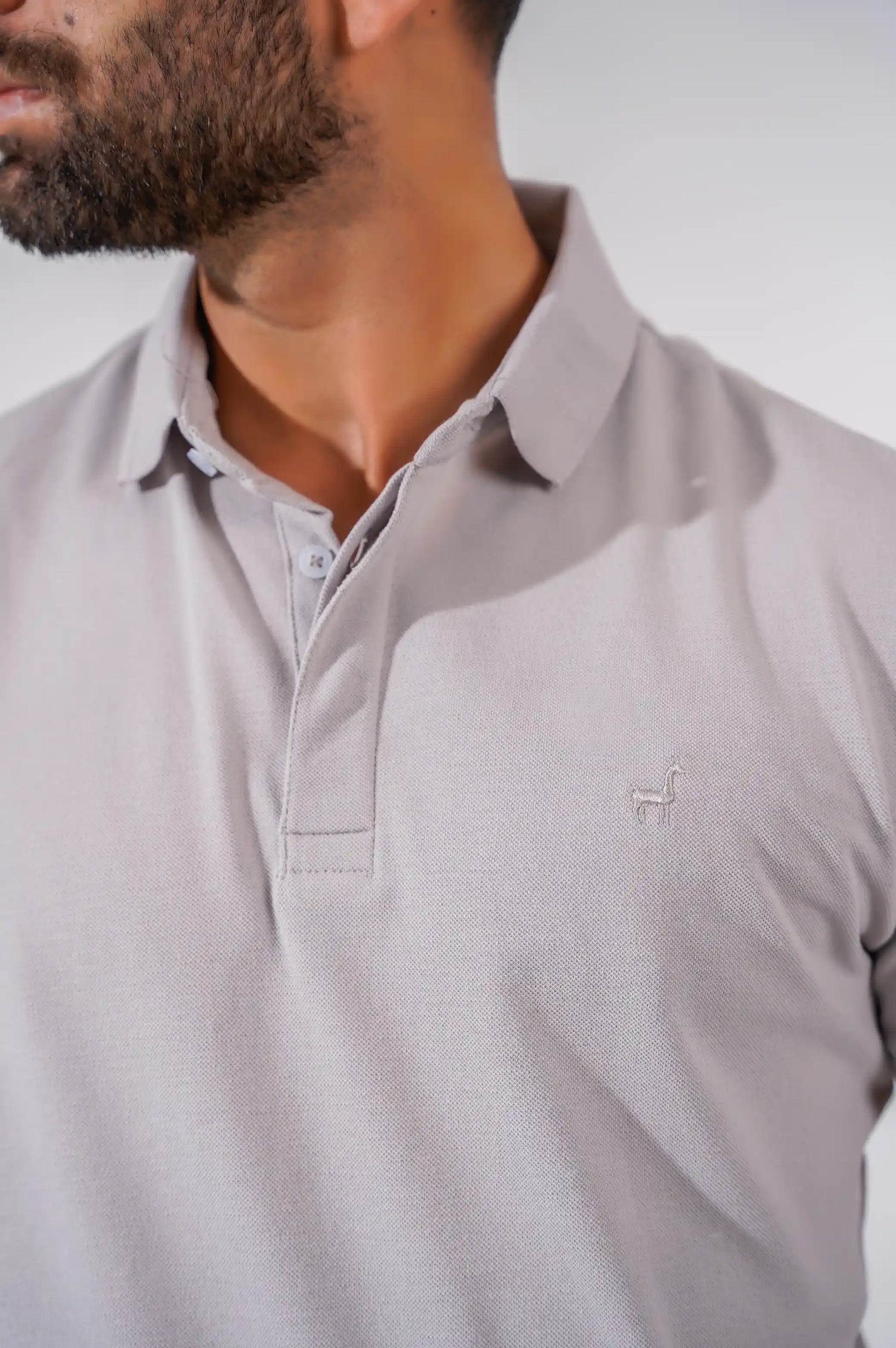 SLATE GREY LAMA PERFORMANCE POLO