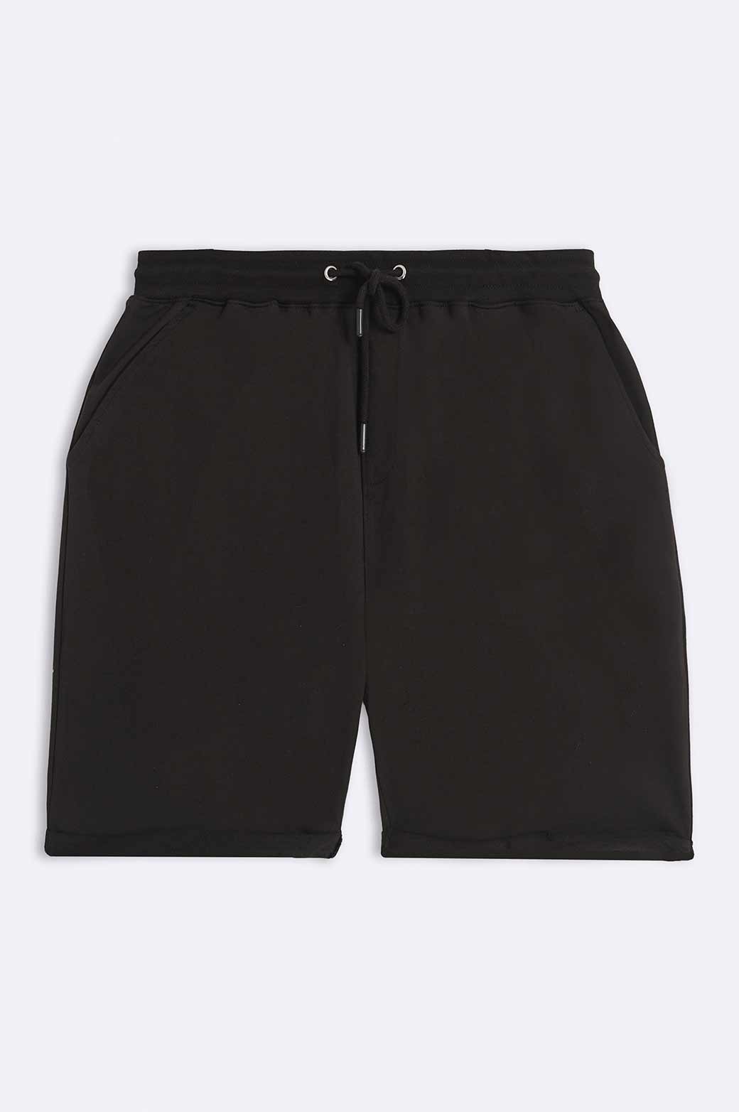 BLACK DRAWSTRING SHROTS