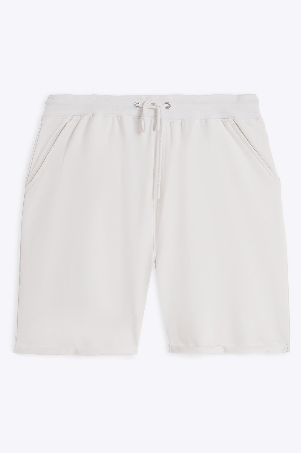 WHITE DRAWSTRING SHORTS