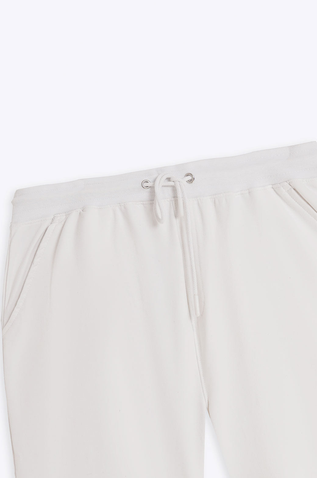WHITE DRAWSTRING SHORTS