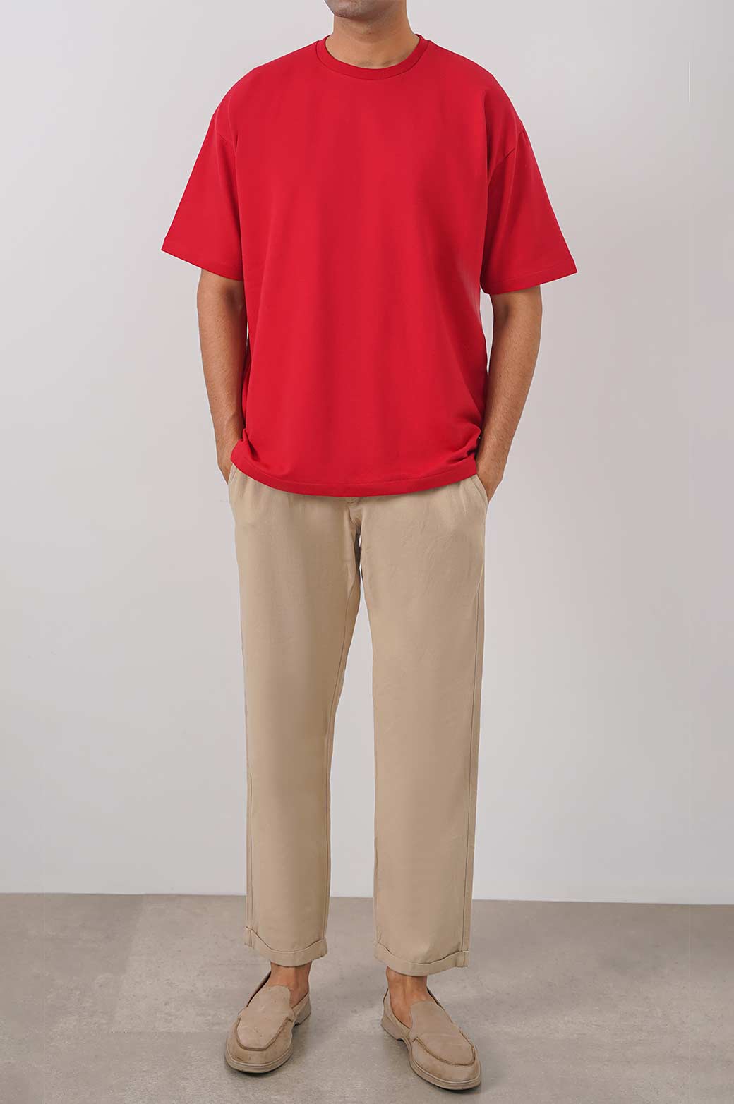 DARK RED ROUND NECK T-SHIRT
