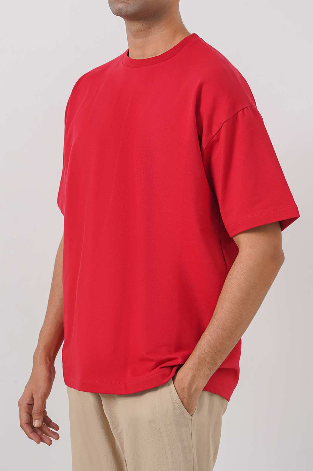 DARK RED ROUND NECK T-SHIRT