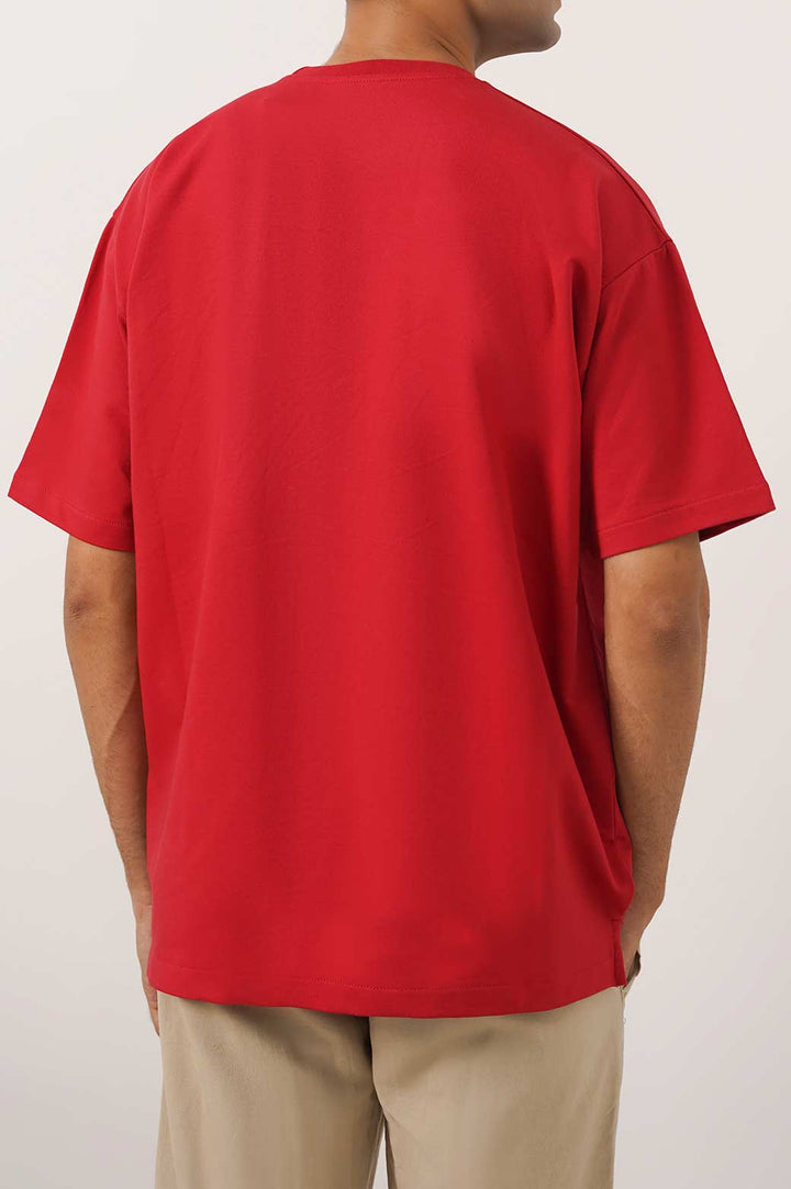 DARK RED ROUND NECK T-SHIRT