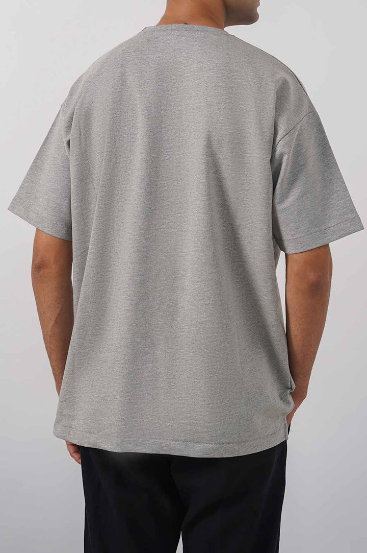 HEATHER GREY ROUND NECK T-SHIRT