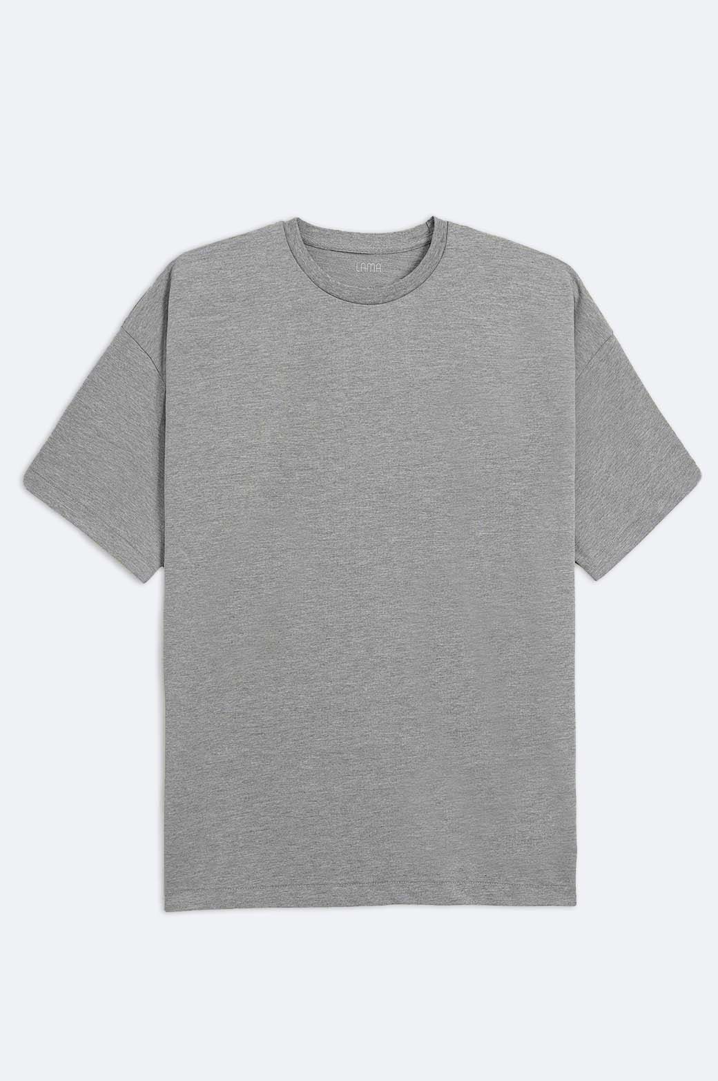 HEATHER GREY ROUND NECK T-SHIRT