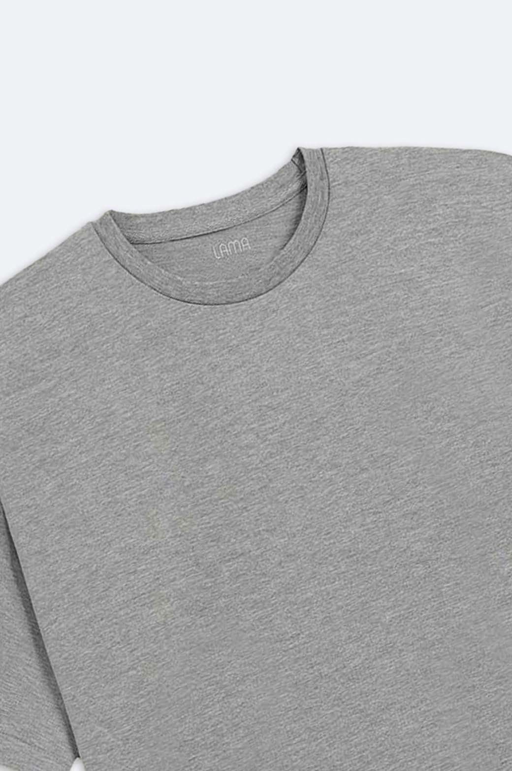 HEATHER GREY ROUND NECK T-SHIRT