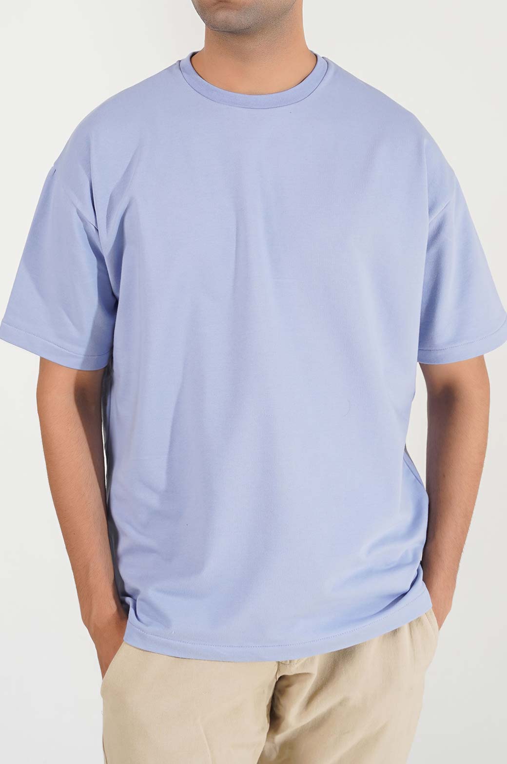 LIGHT BLUE ROUND NECK T-SHIRT
