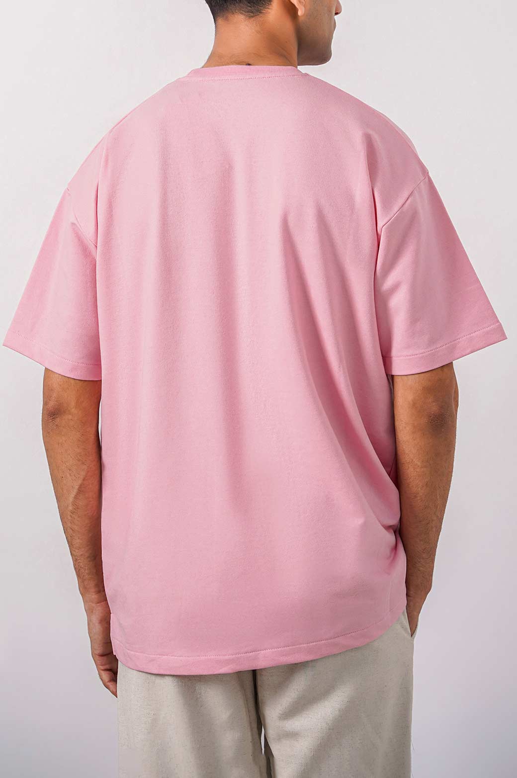 LIGHT PINK ROUND NECK T-SHIRT