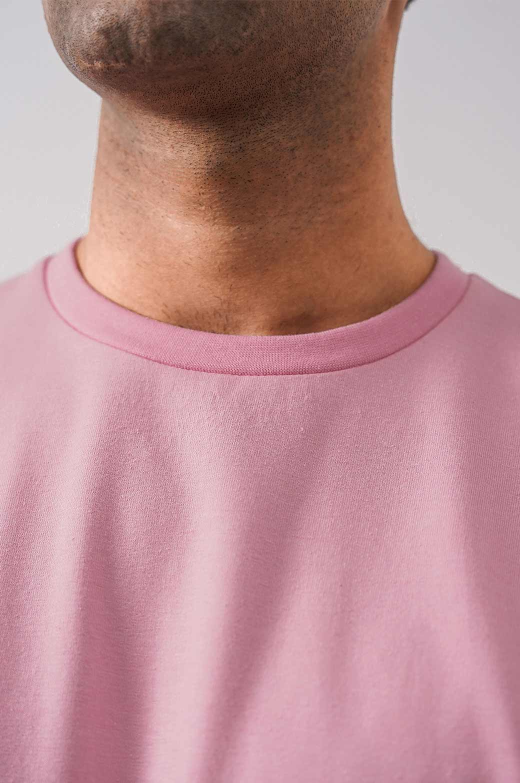 LIGHT PINK ROUND NECK T-SHIRT