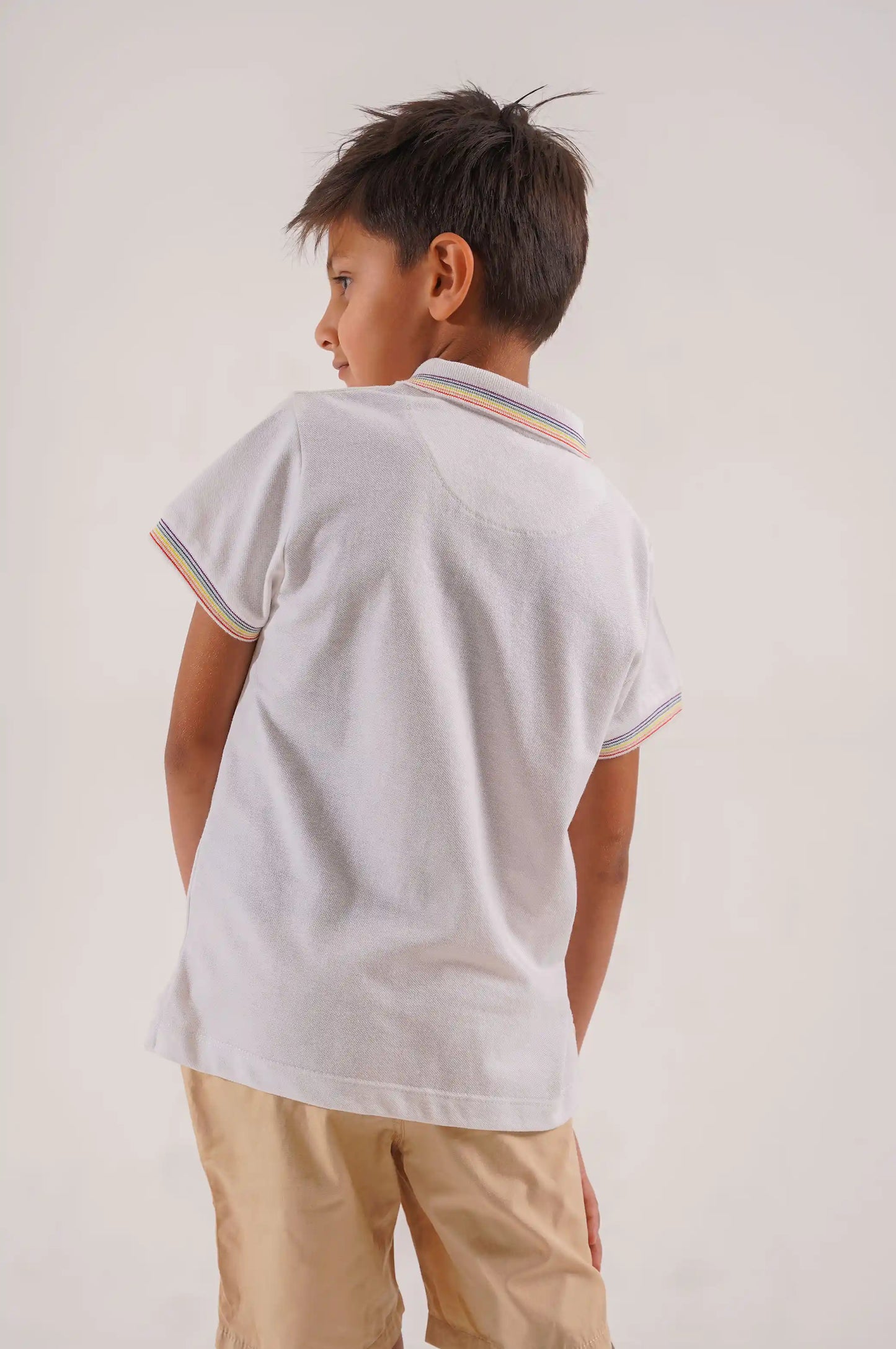 WHITE YOUNG BASIC POLO SHIRT