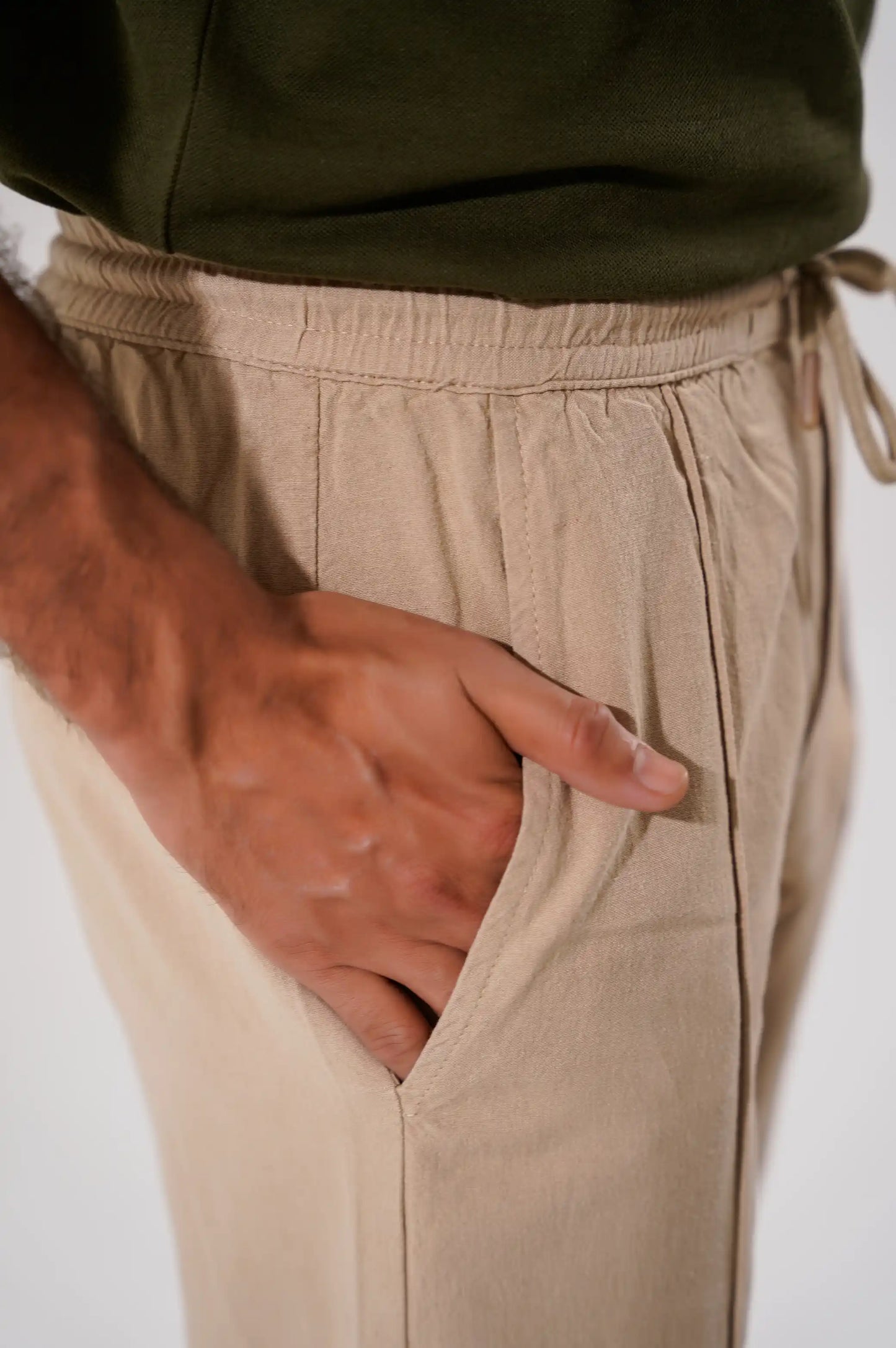 Beige Linen Pants