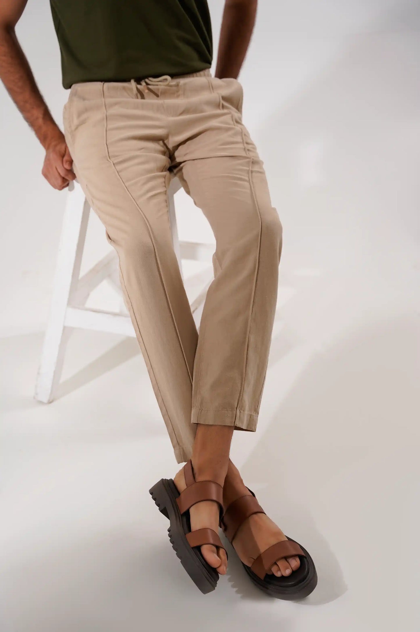 Beige Linen Pants