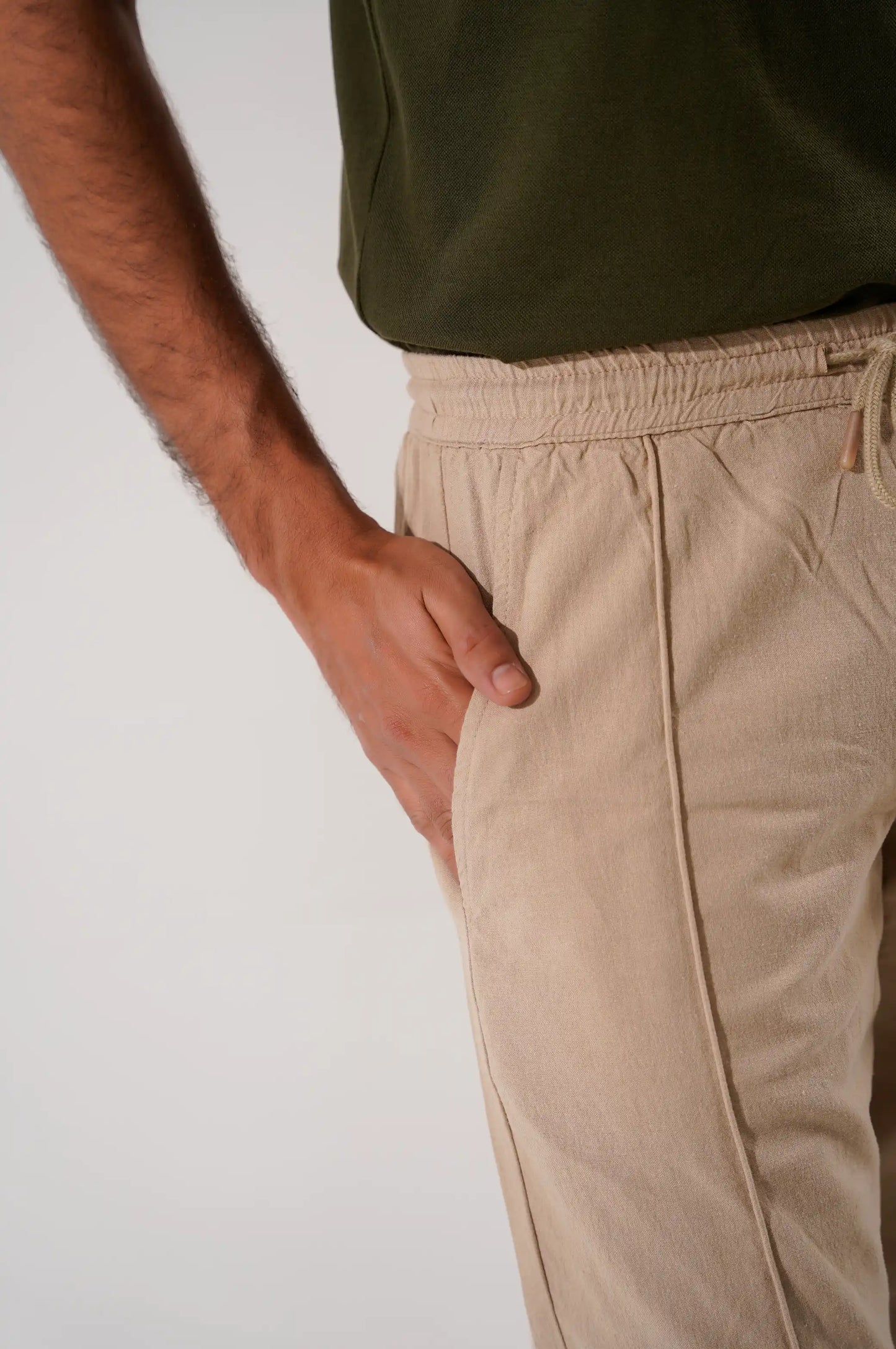 Beige Linen Pants