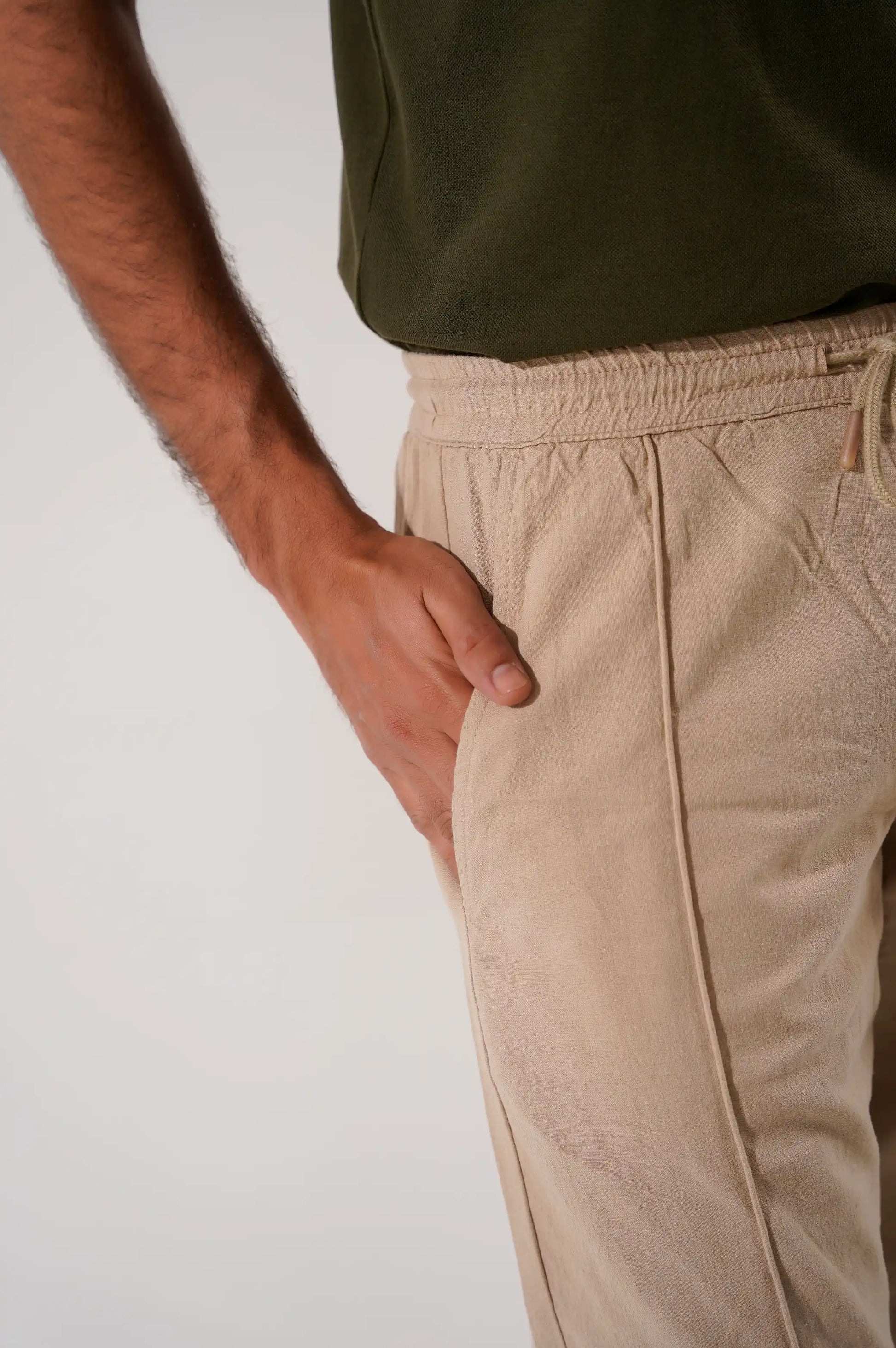 Beige Linen Pants
