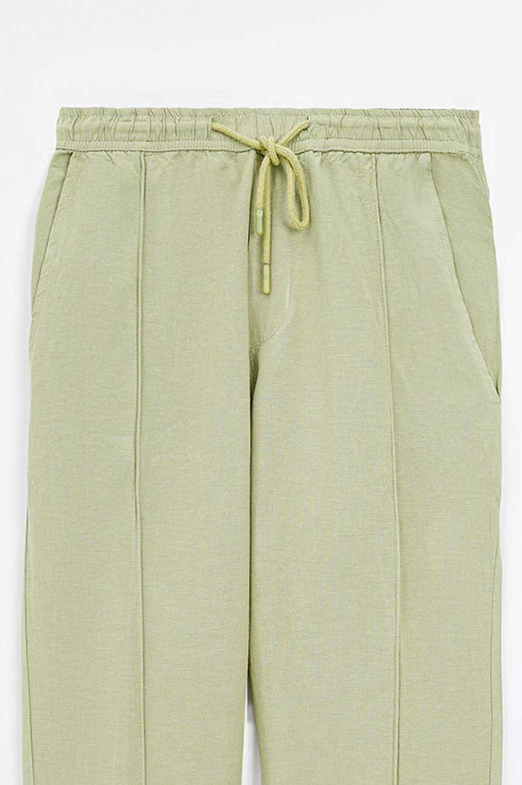 GREEN BASIC TAPERED PANTS