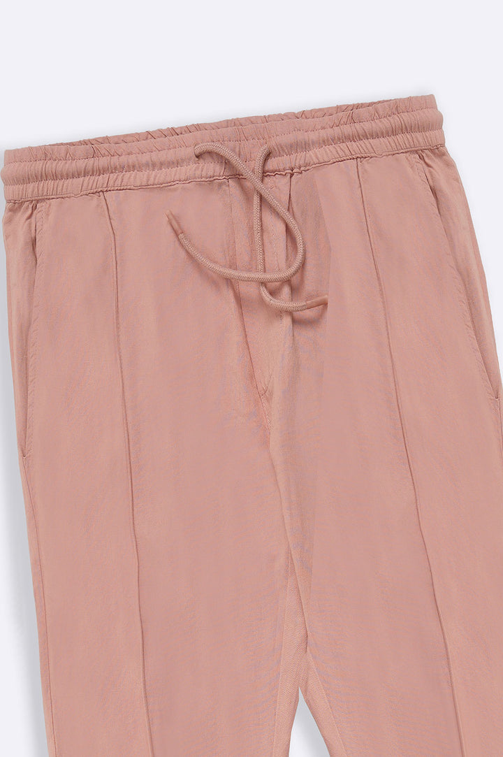 LIGHT PINK BASIC TAPERED PANTS