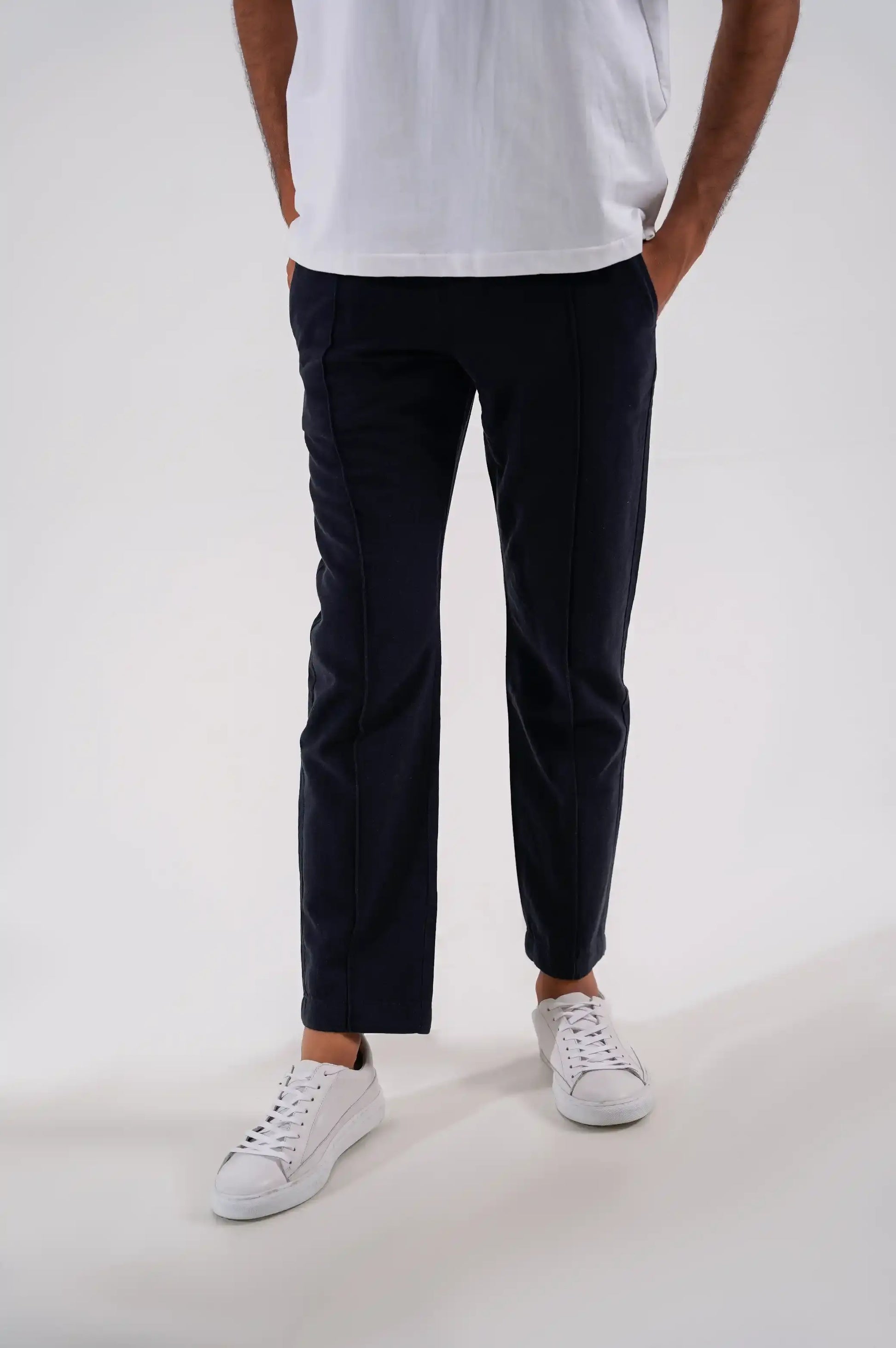 Navy Linen Pants