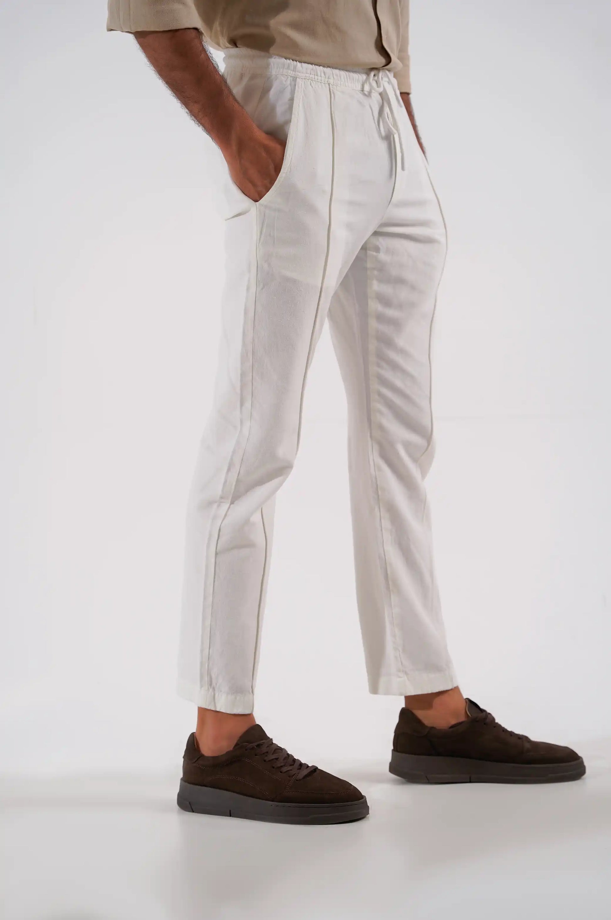 WHITE LINEN PANTS