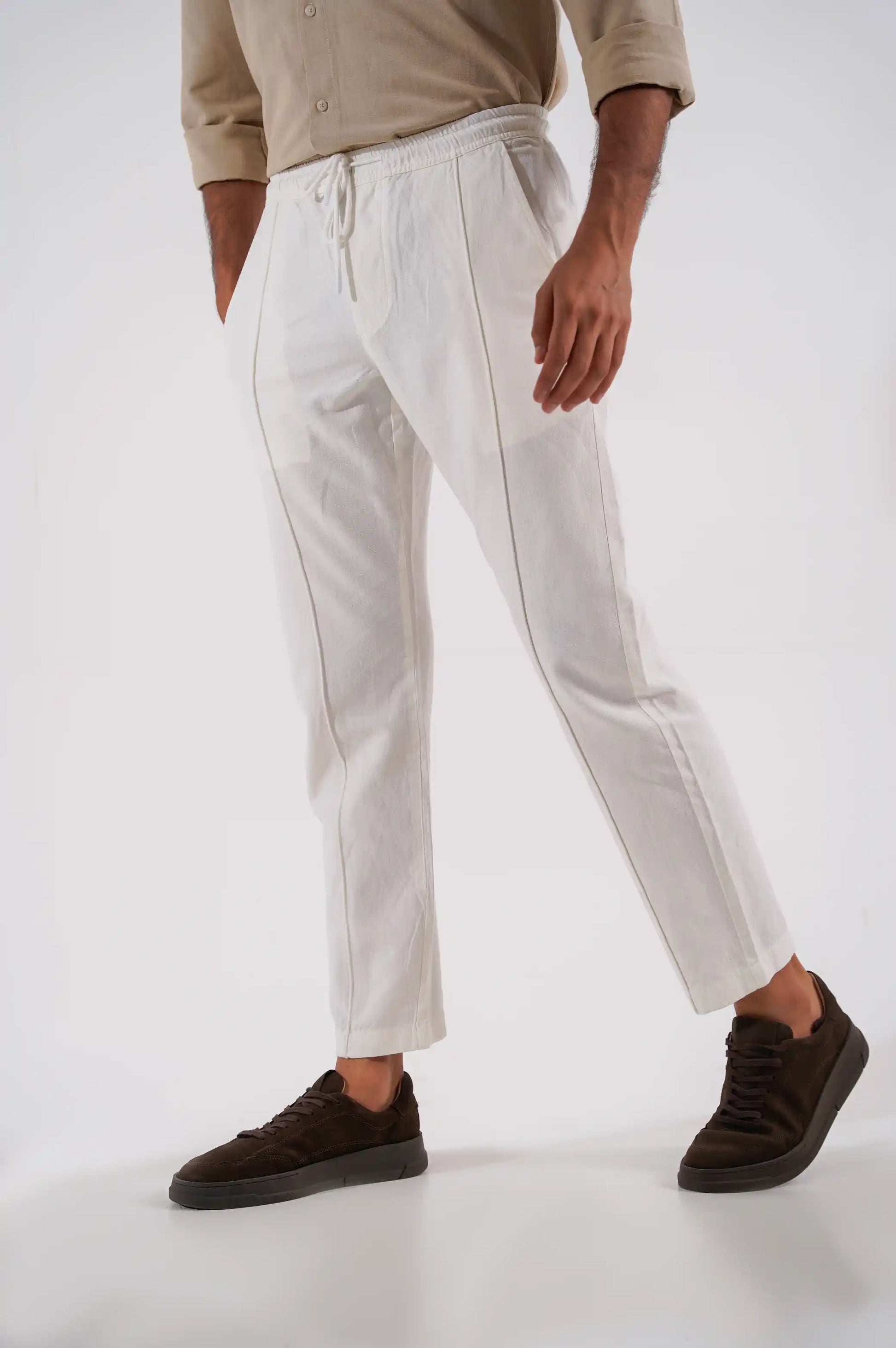WHITE LINEN PANTS