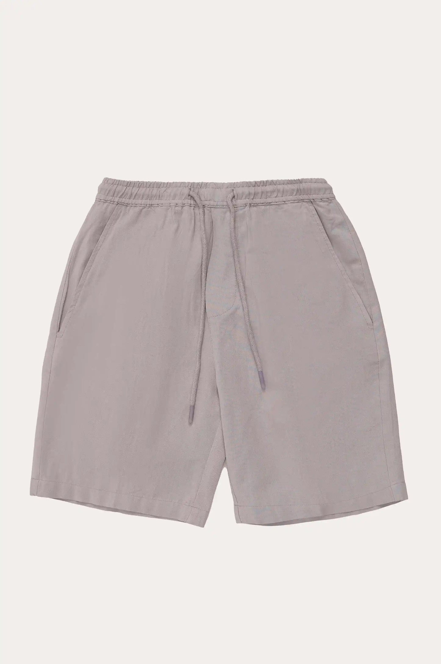 Ice Blue Linen Drawstring Short