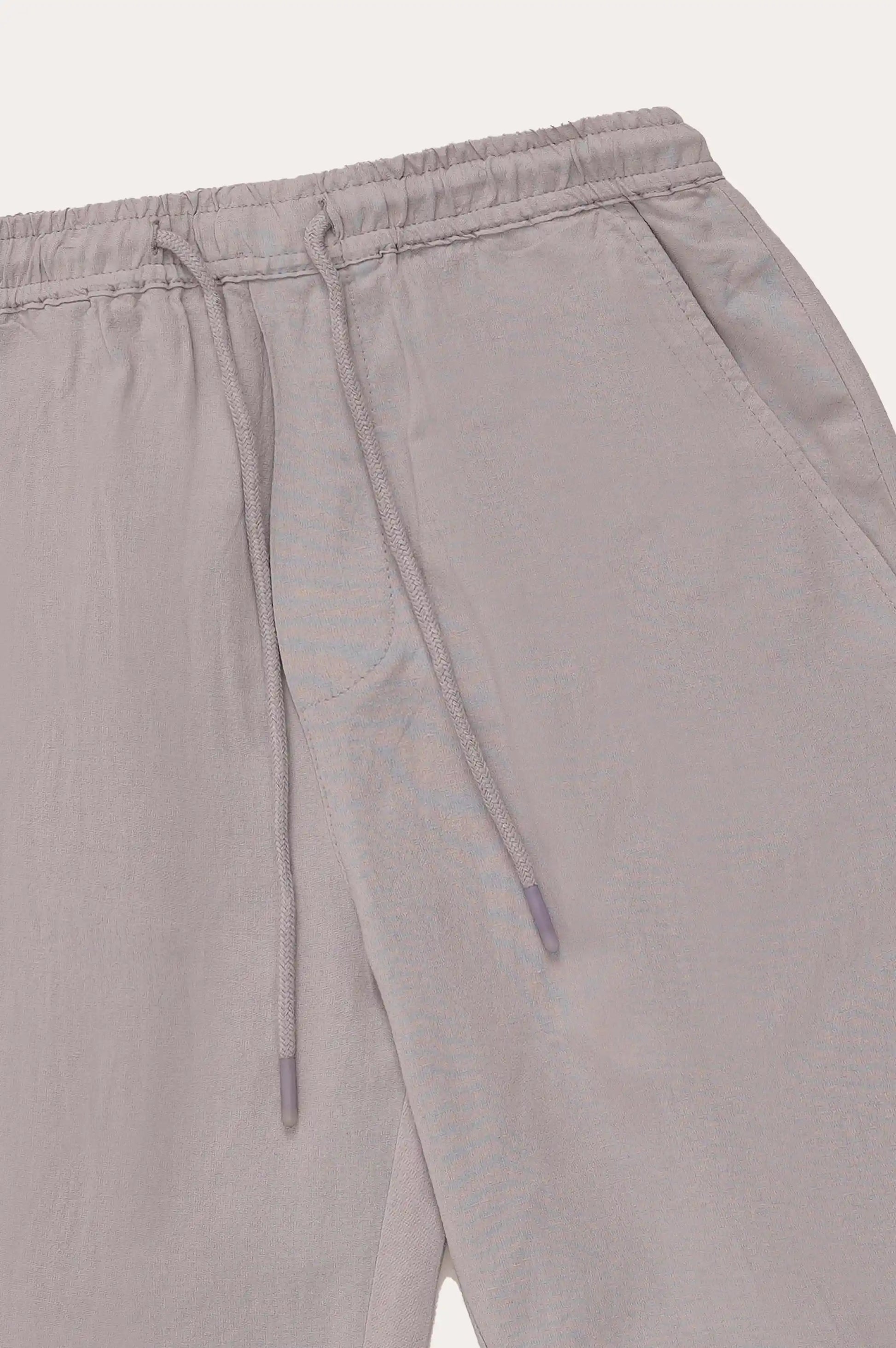 Ice Blue Linen Drawstring Short