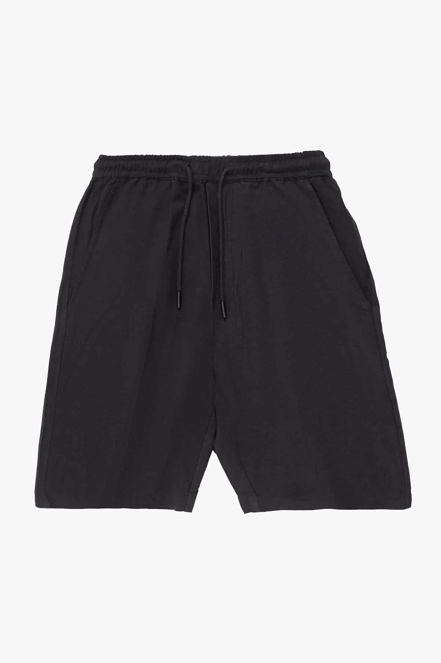 Navy Linen Drawstring Shorts
