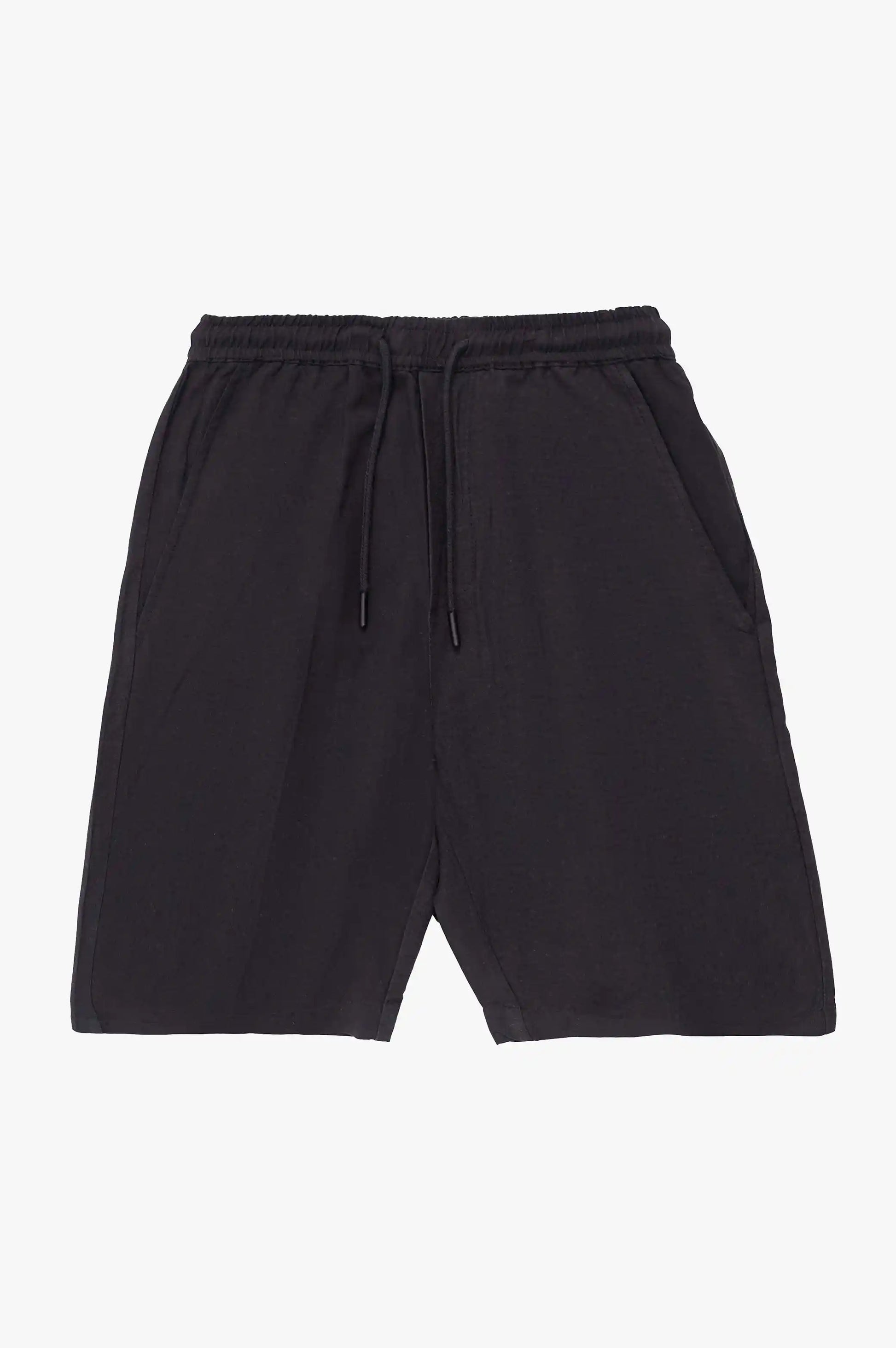 Navy Linen Drawstring Shorts