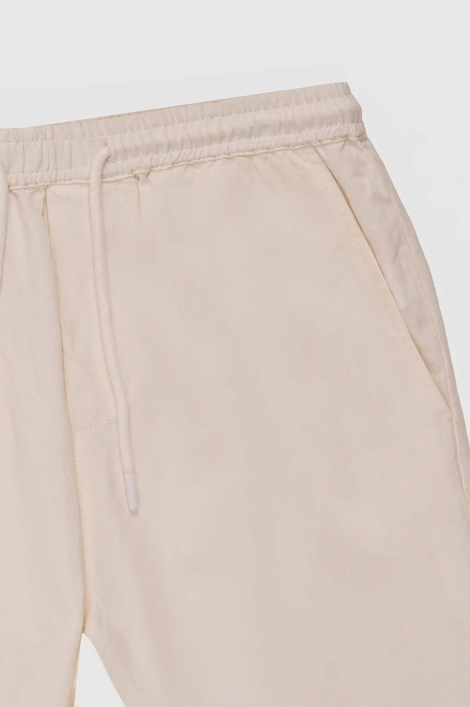 White Linen Drawstring Shorts
