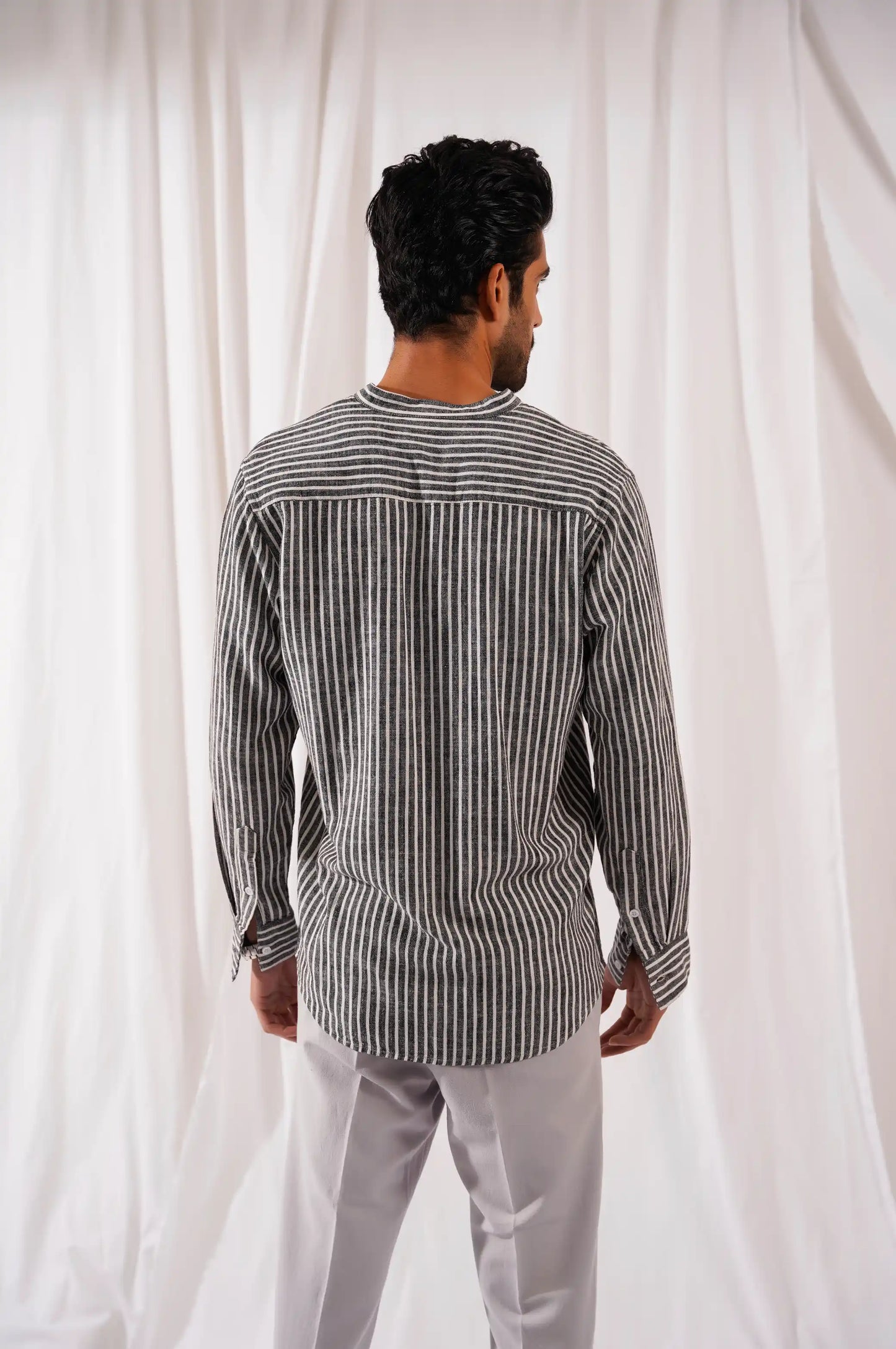 Black Striped button down shirt