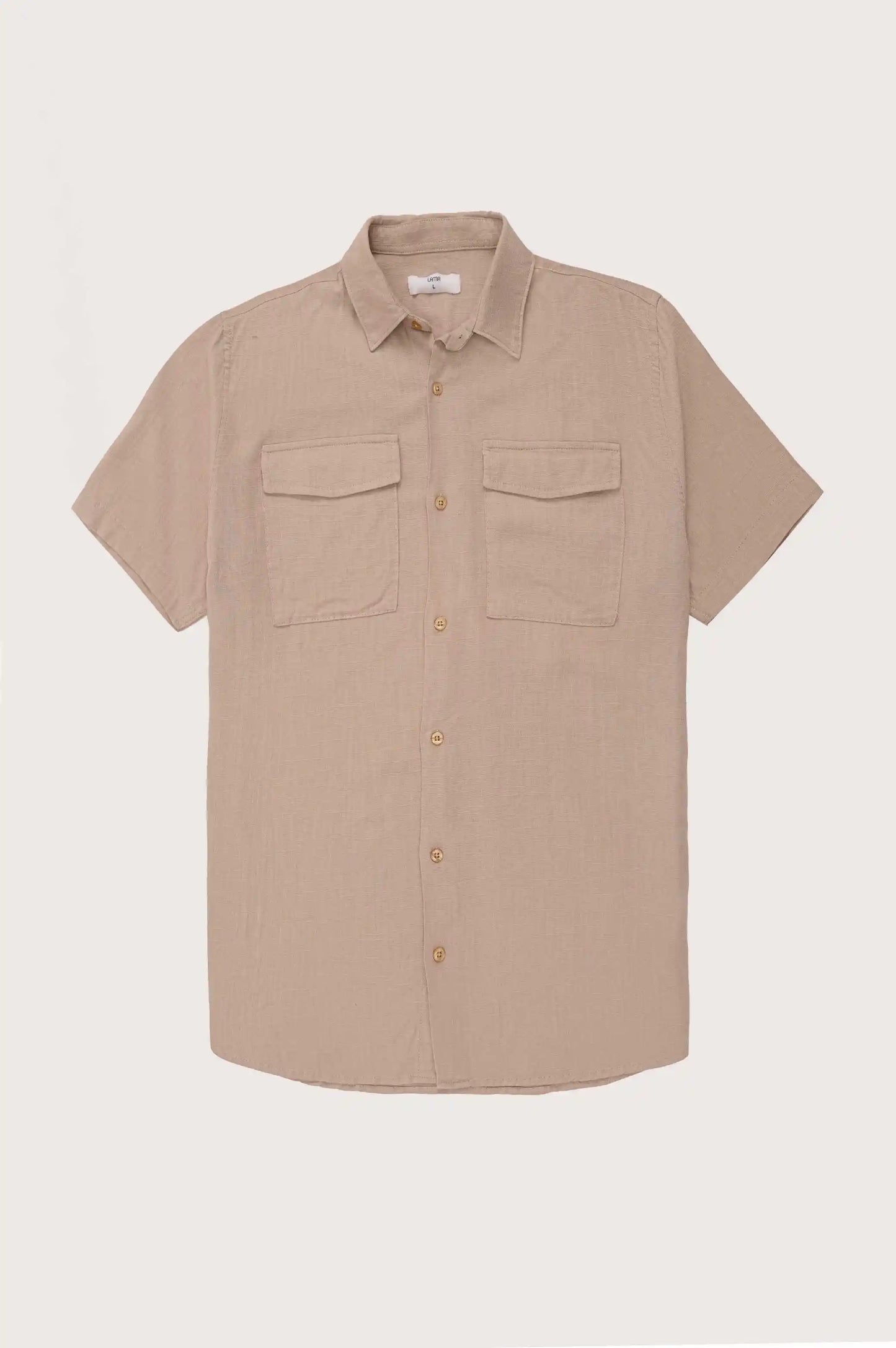 Beige Button Down Shirt