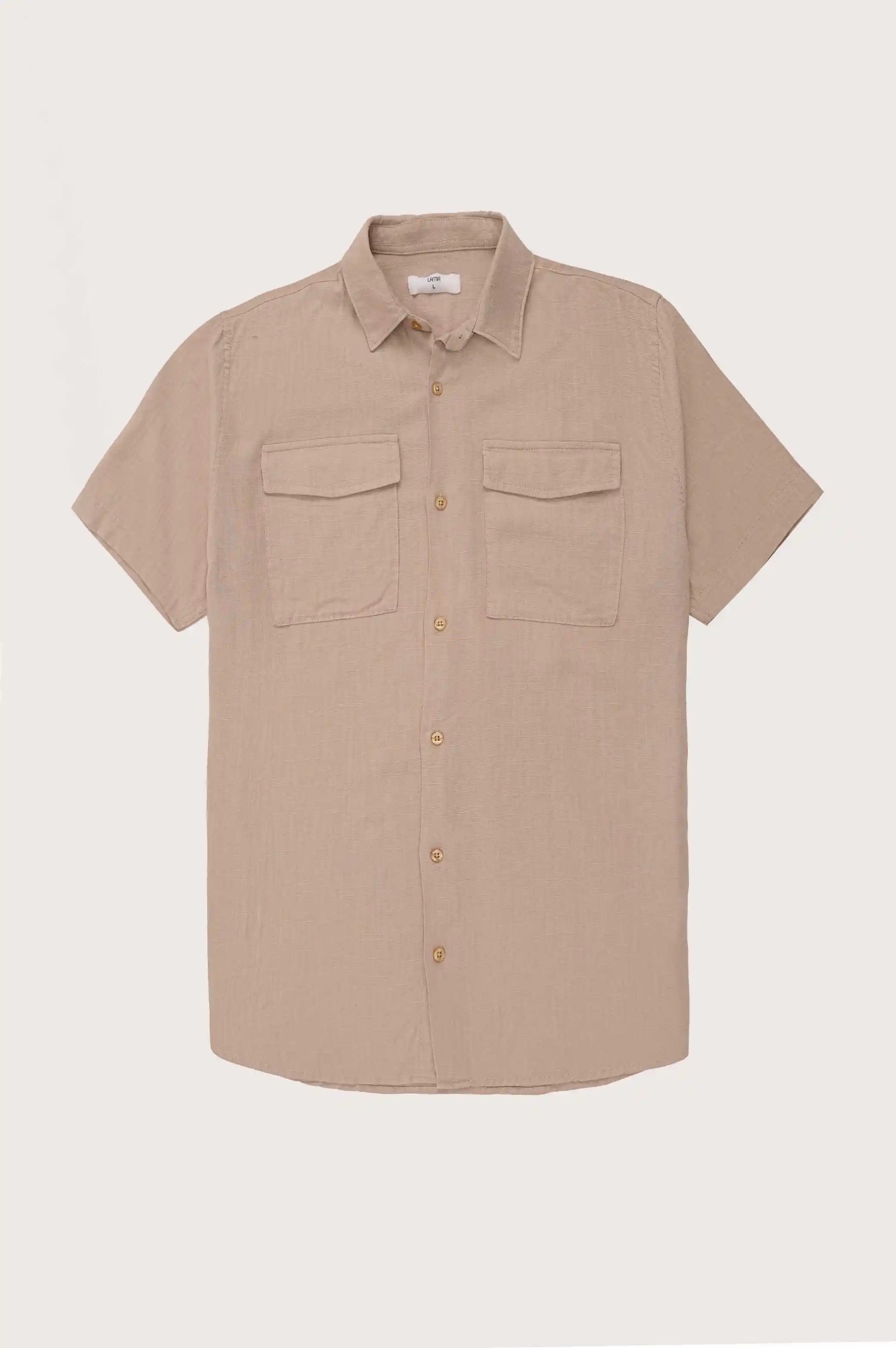 Beige Button Down Shirt